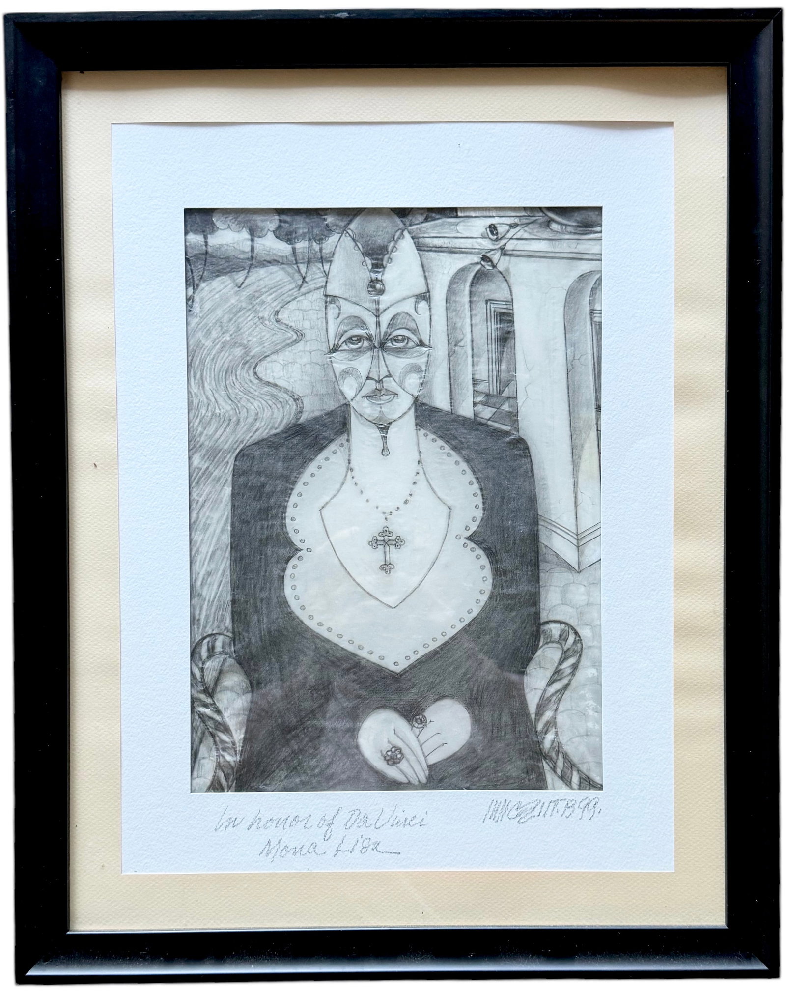 VINCENZO NOTARILE (20th c, American) Cubist Drawing, Florida Artist: Graphite on paper 12.5 x 8.5 in, 19.5 x 15.5 in (framed)