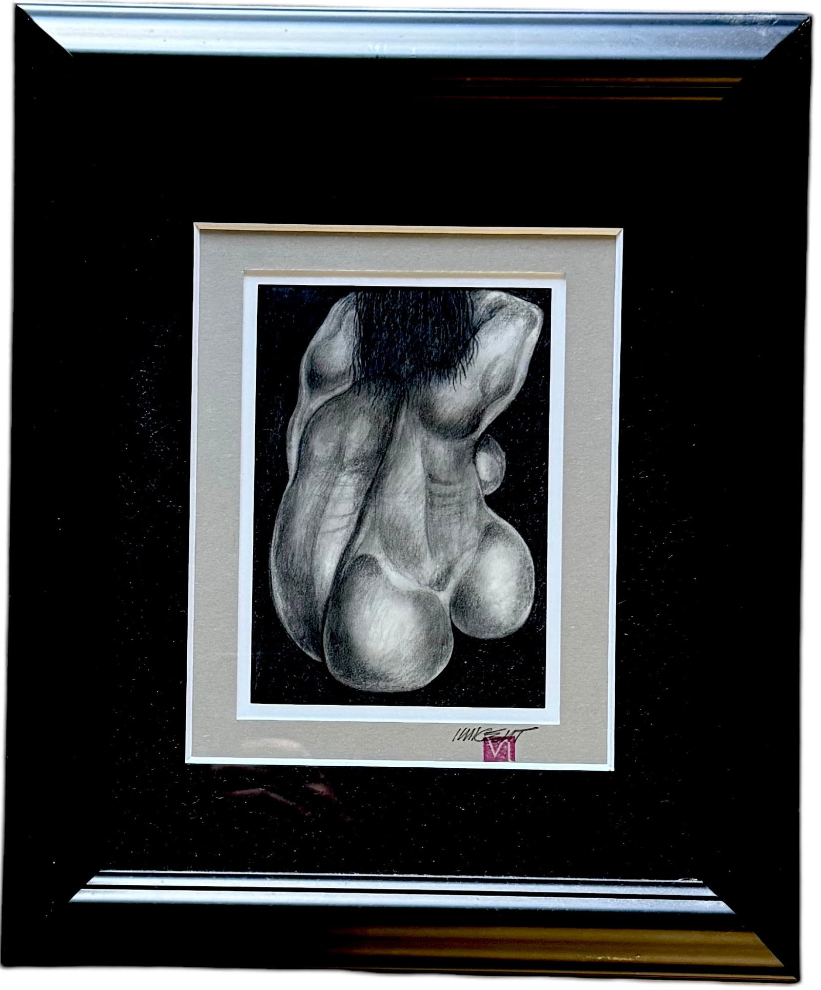 VINCENZO NOTARILE (20th c, American) Cubist Nude Drawing, Florida Artist: Graphite on paper 7.5 x 5 in, 17 x 14 in (framed)