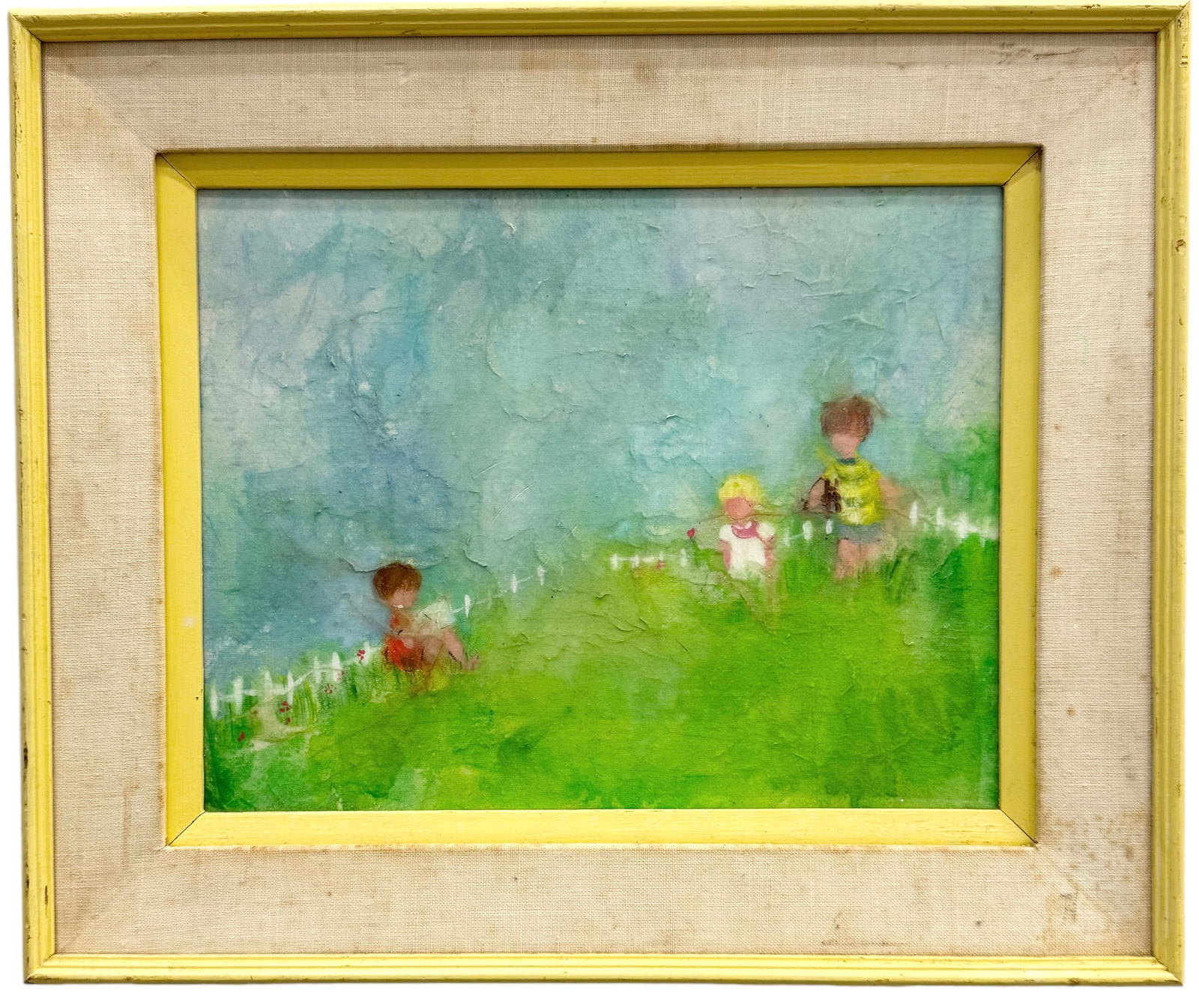 American School Modernist Painting Of Children Playing (1 of 2)