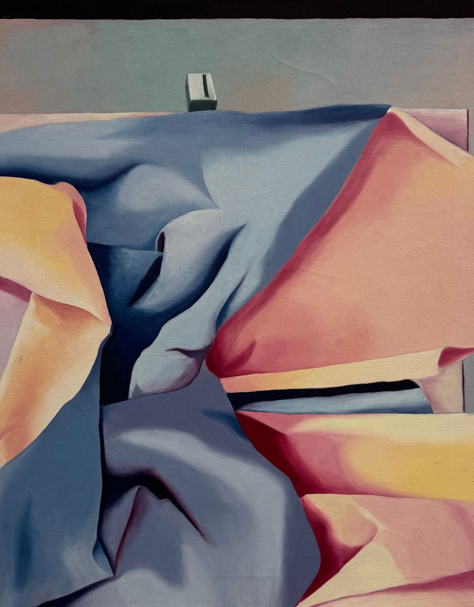 American School Surrealist Abstract Painting Signed "L. STONE" Verso (1 of 3)