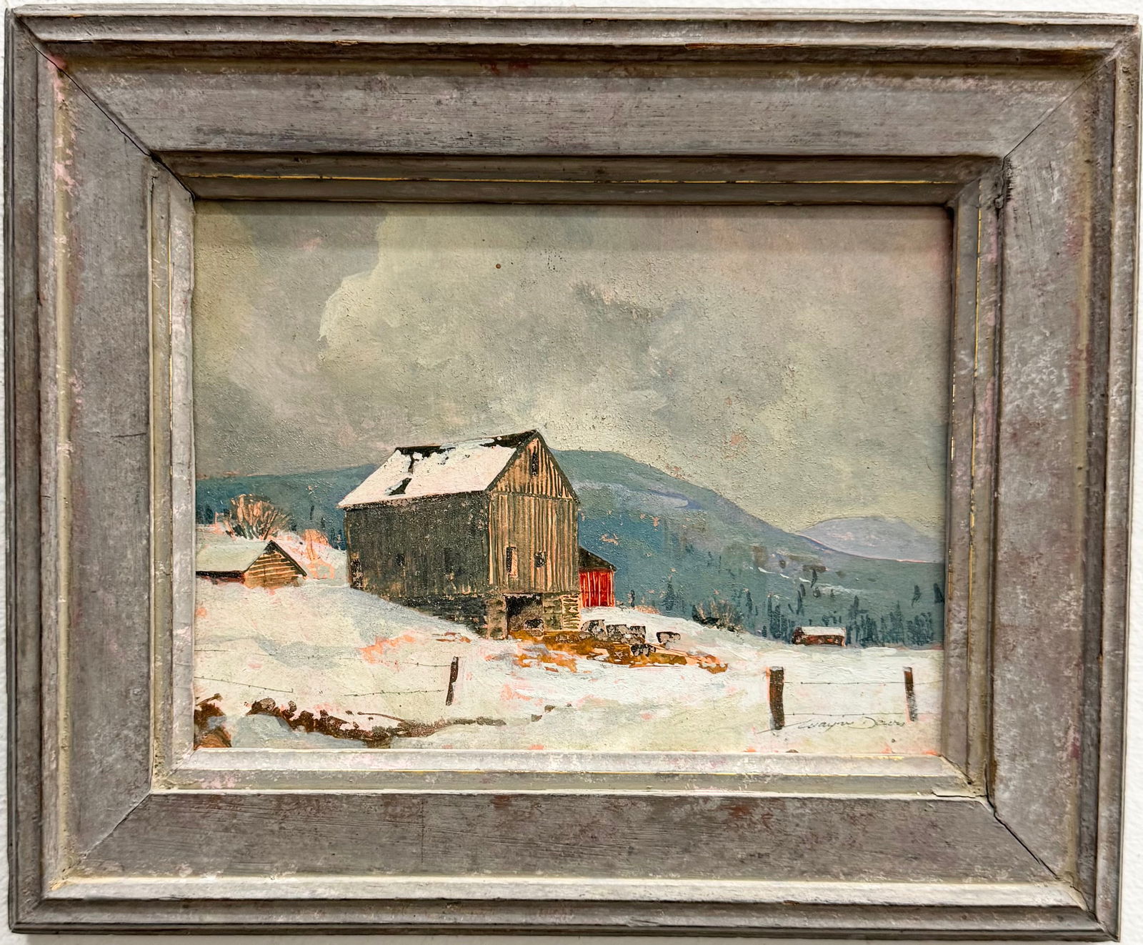 WAYNE DAVIS (1904-1988, American) Snowy Vermont Winter Landscape With Barn (1 of 5)