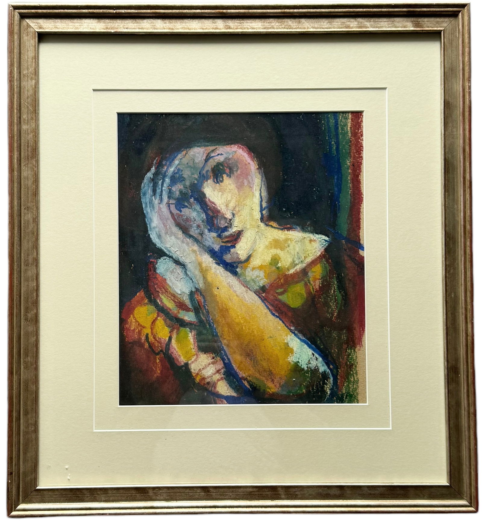 BIAGIO PINTO (1911-1989, American ) Modernist Woman Portrait, Florida Artist (1 of 3)