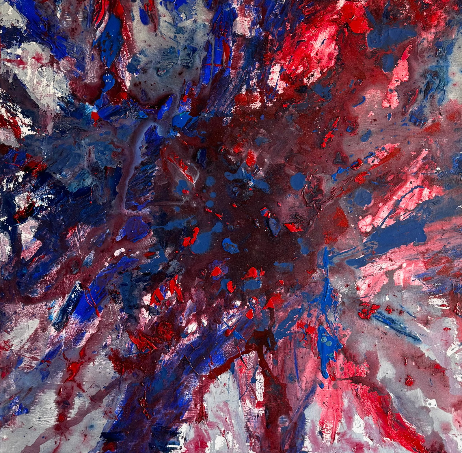 SANDRO WARD (20th c, Brazilian) Abstract: Acrylic on canvas 40 x 40 in