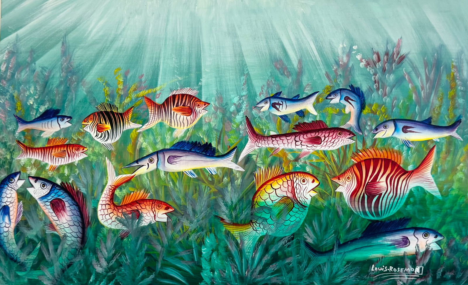 LUIS ROSEMOND (b. 1947, Haitian) Fish (1 of 3)