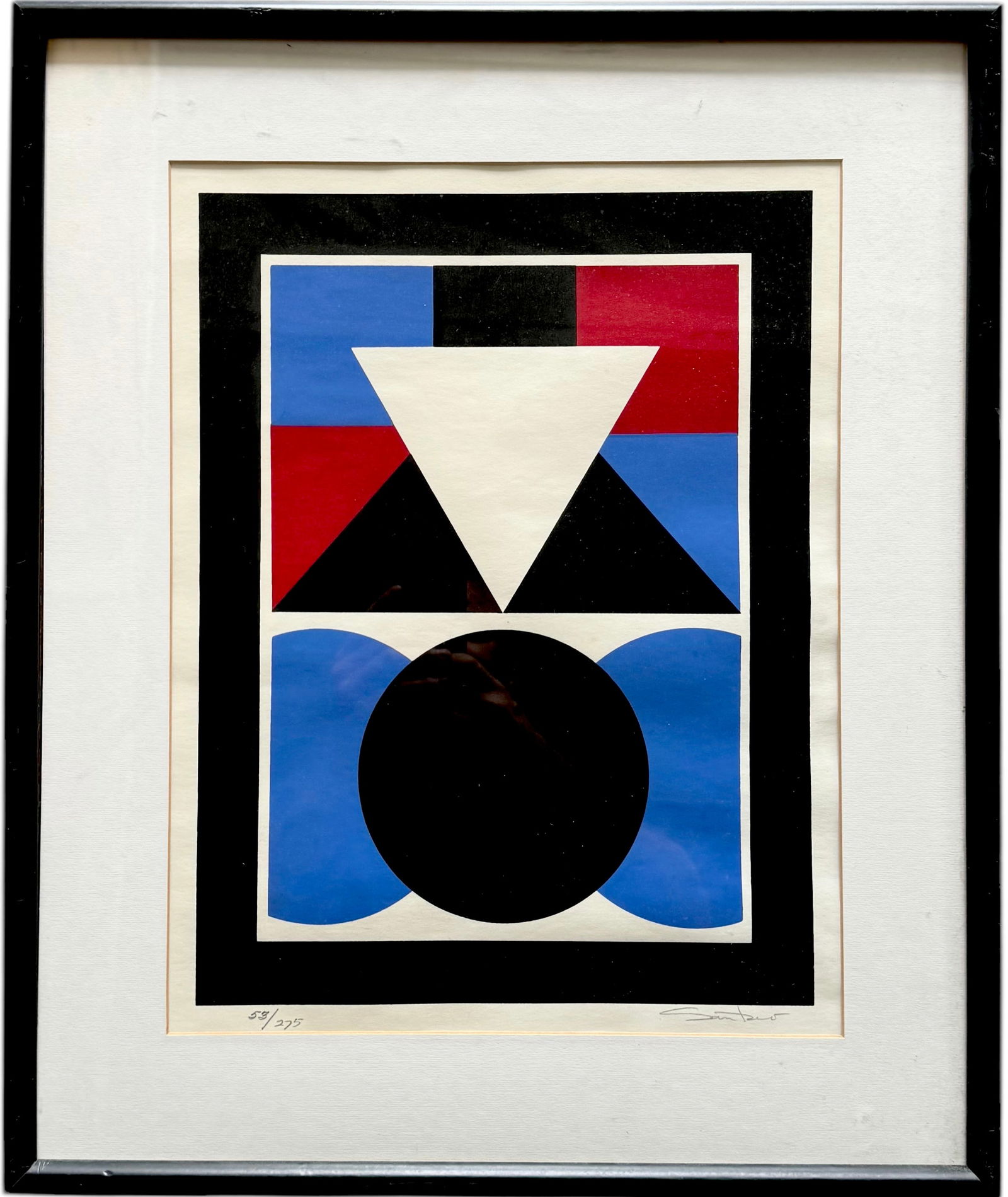 NICOLE SANTORO Mid-Century Modern Geometric Abstract Serigraph (1 of 3)