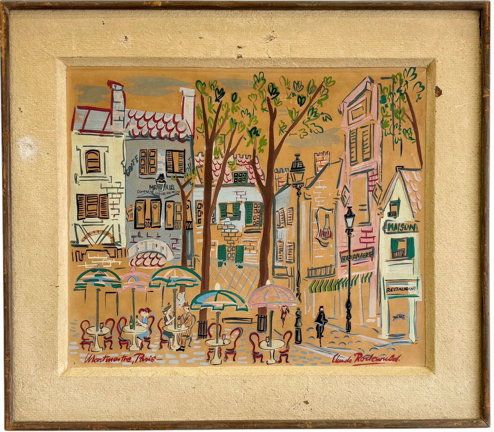 CLAUDE RODEWALD (b. 1923, French) Montemarte, Paris Street Scene (1 of 4)