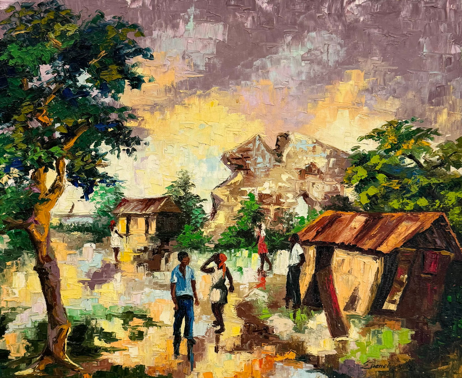 EMMANUEL PIERRE CHARLES (1945-2002, Haitian) Landscape (1 of 3)