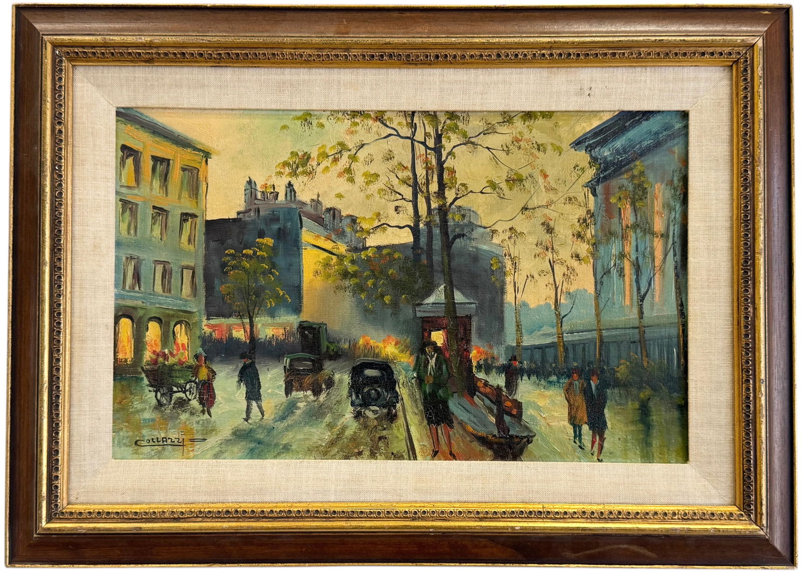 Vintage French School Paris Impressionist Street Scene Signed Cozzazzi (1 of 3)