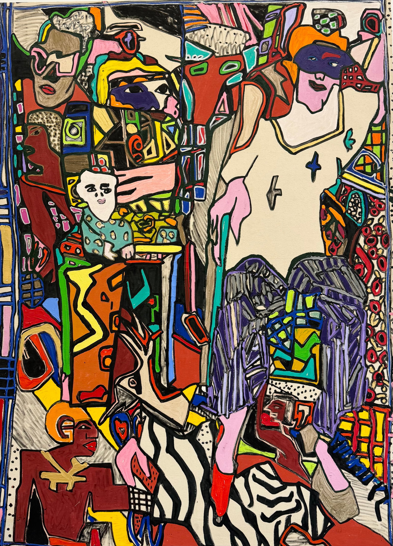 RICHARD DEQUATTRO (b. 1946, American ) Provincetown, MA Artist, Monumental Abstract: Oil on canvas 68 x 50