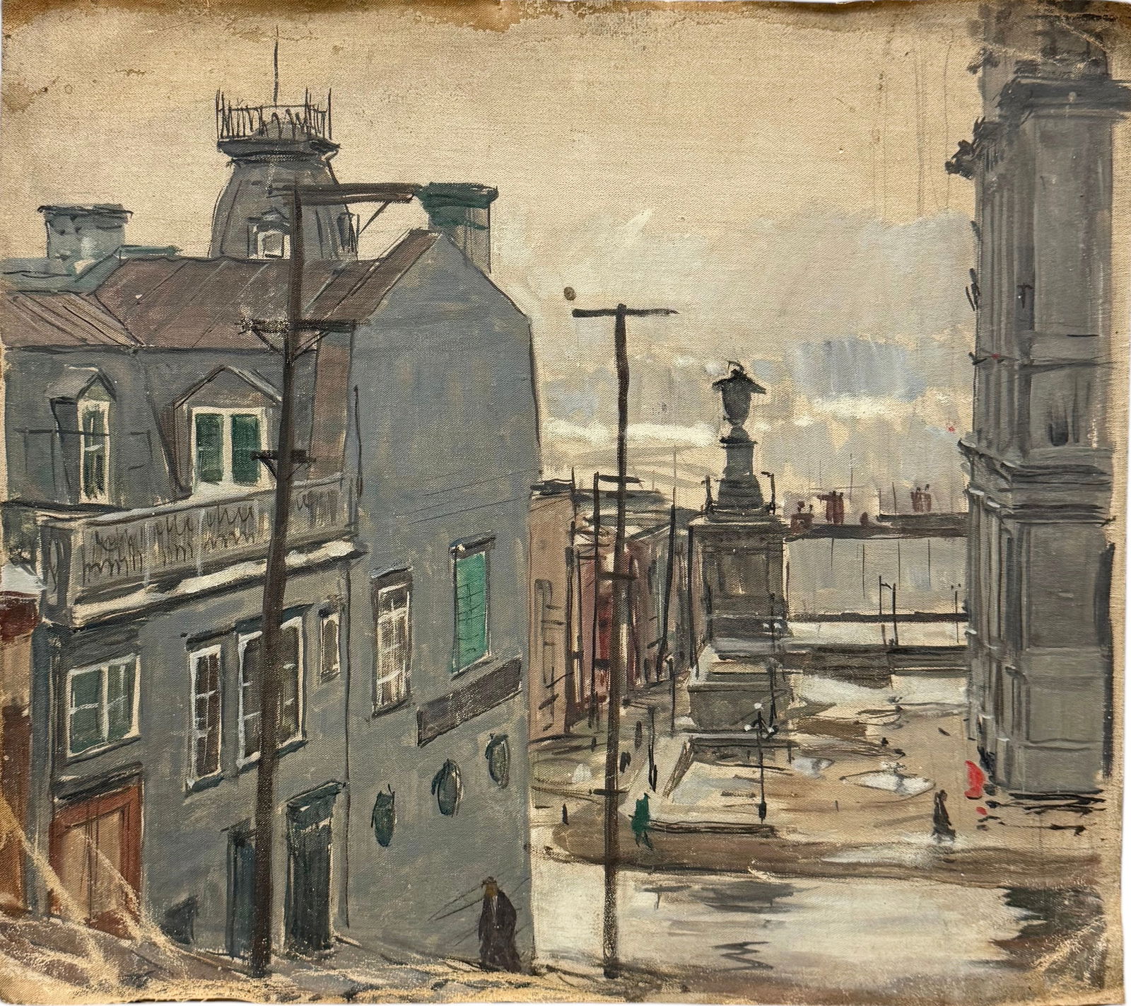 TORE ASPLUND (1903-1978, American) European Street Scene (1 of 2)
