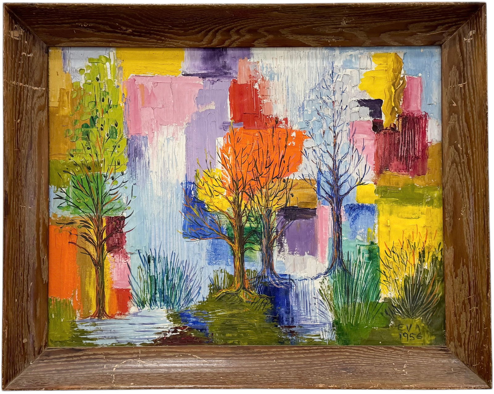 1950's Mid-Century Modern American School Landscape Painting, Signed (1 of 3)