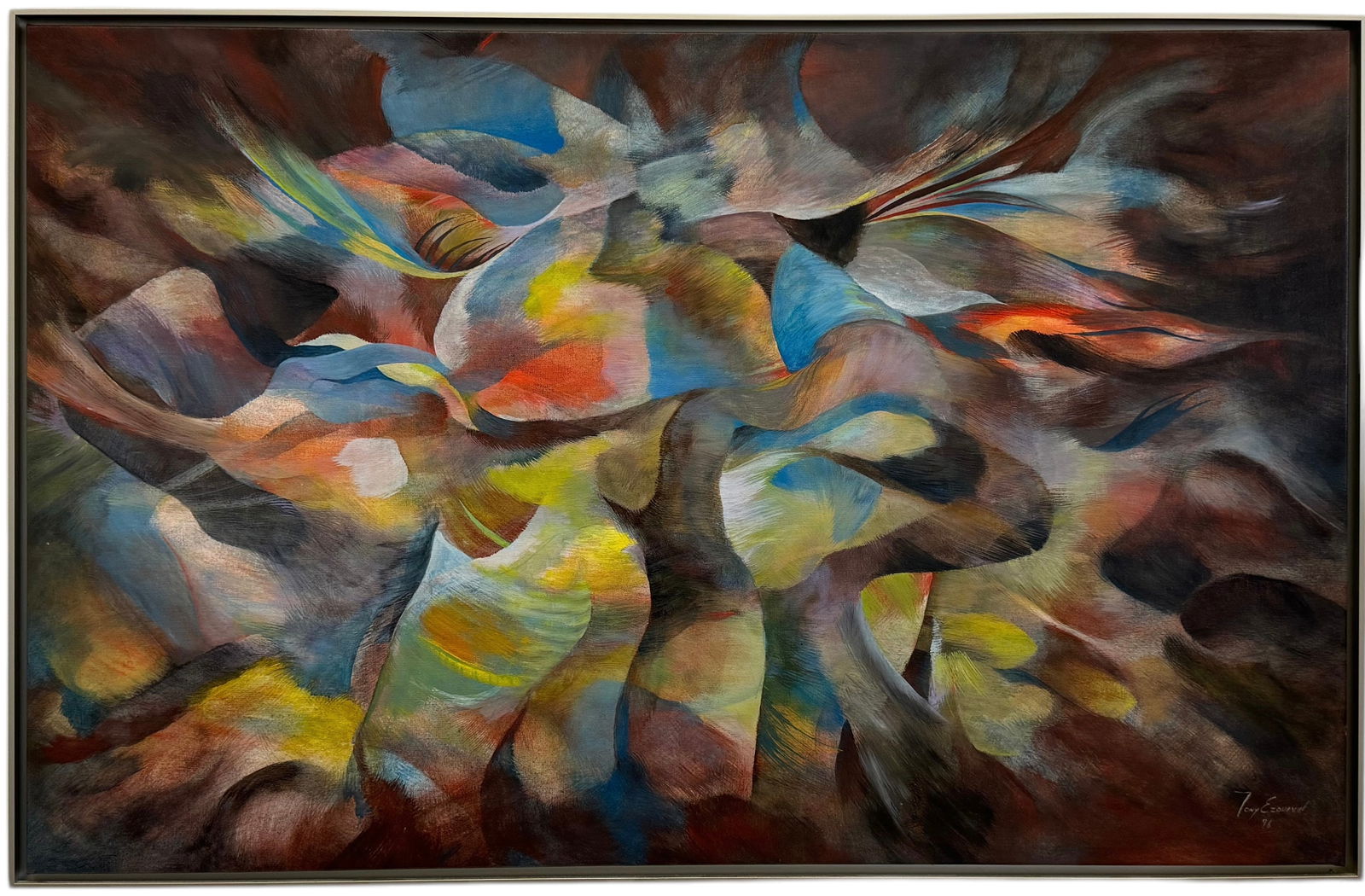 TONY ESQUIVEL 20th c, Mexican School Large Chicano Movement Abstract (1 of 3)