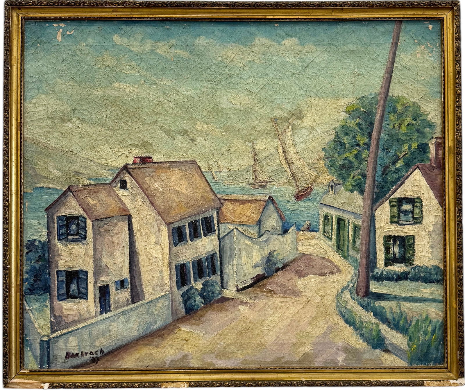 DAVID BACHRACH (1906-1942, American) Regionalist Rockport, Massachusetts WPA (1 of 5)