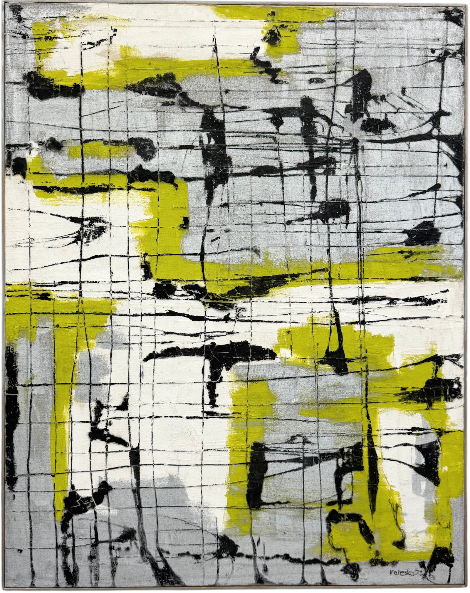 Mid-Century European School Abstract Expressionist Painting, Signed Dated 1972 (1 of 4)