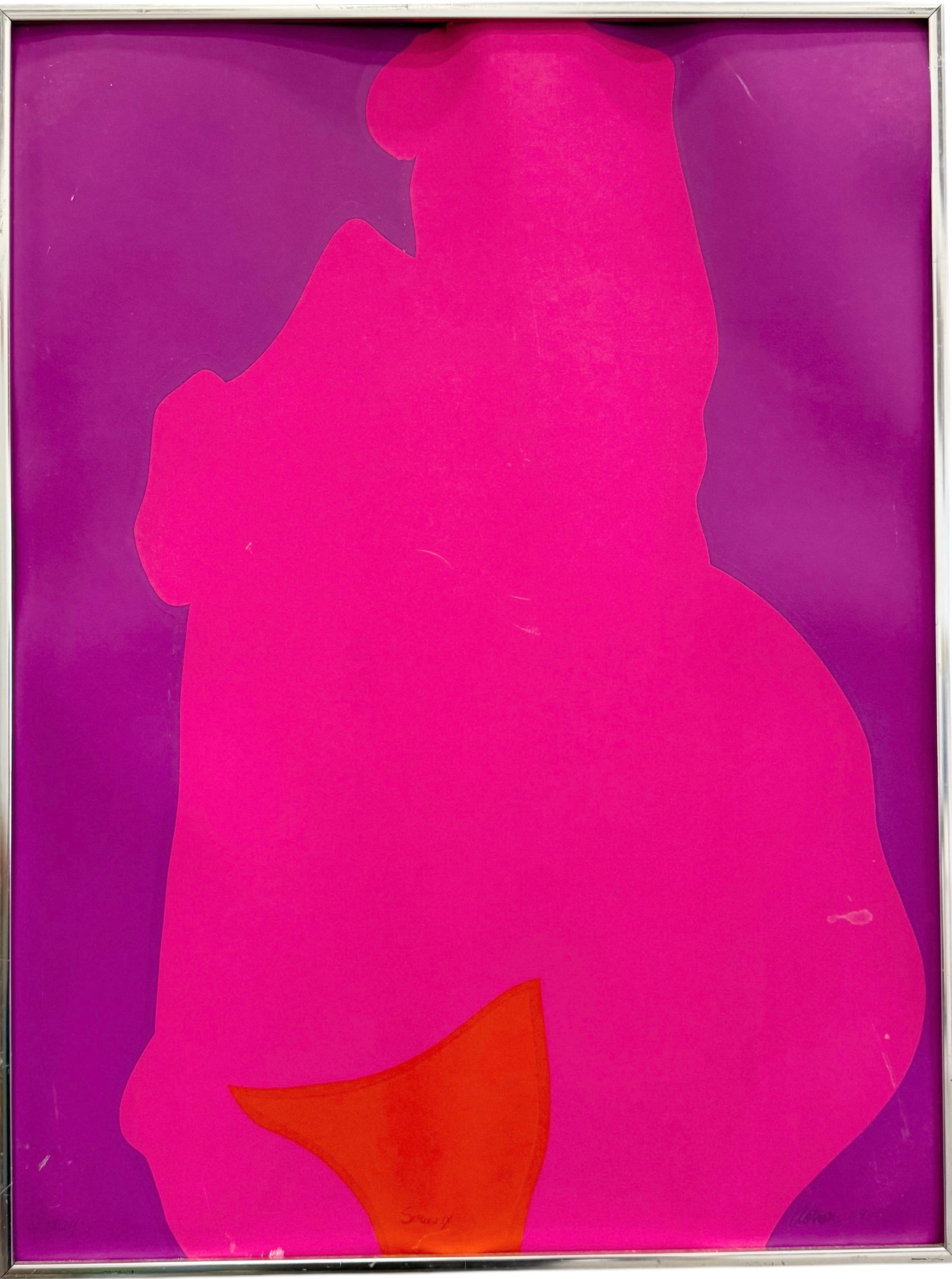JUDITH PLOTNER (20th c, American) MCM Nude Serigraph: 24.5 x 18.5 in
