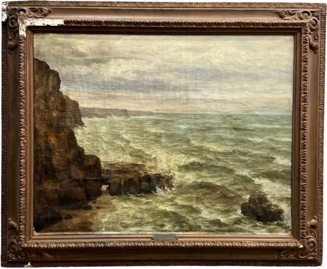 FRANCISO FERNANDEZ QUINTANILLA Spanish Seascape w/ Waves Crashing (1 of 6)