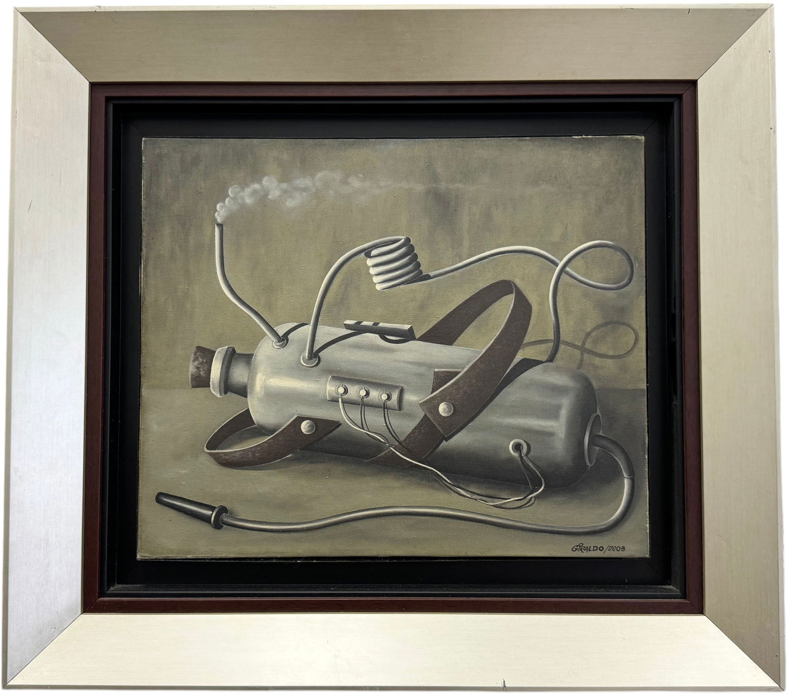 Nicely Framed Cuban School Surrealist Abstract Signed Giraldo (1 of 4)