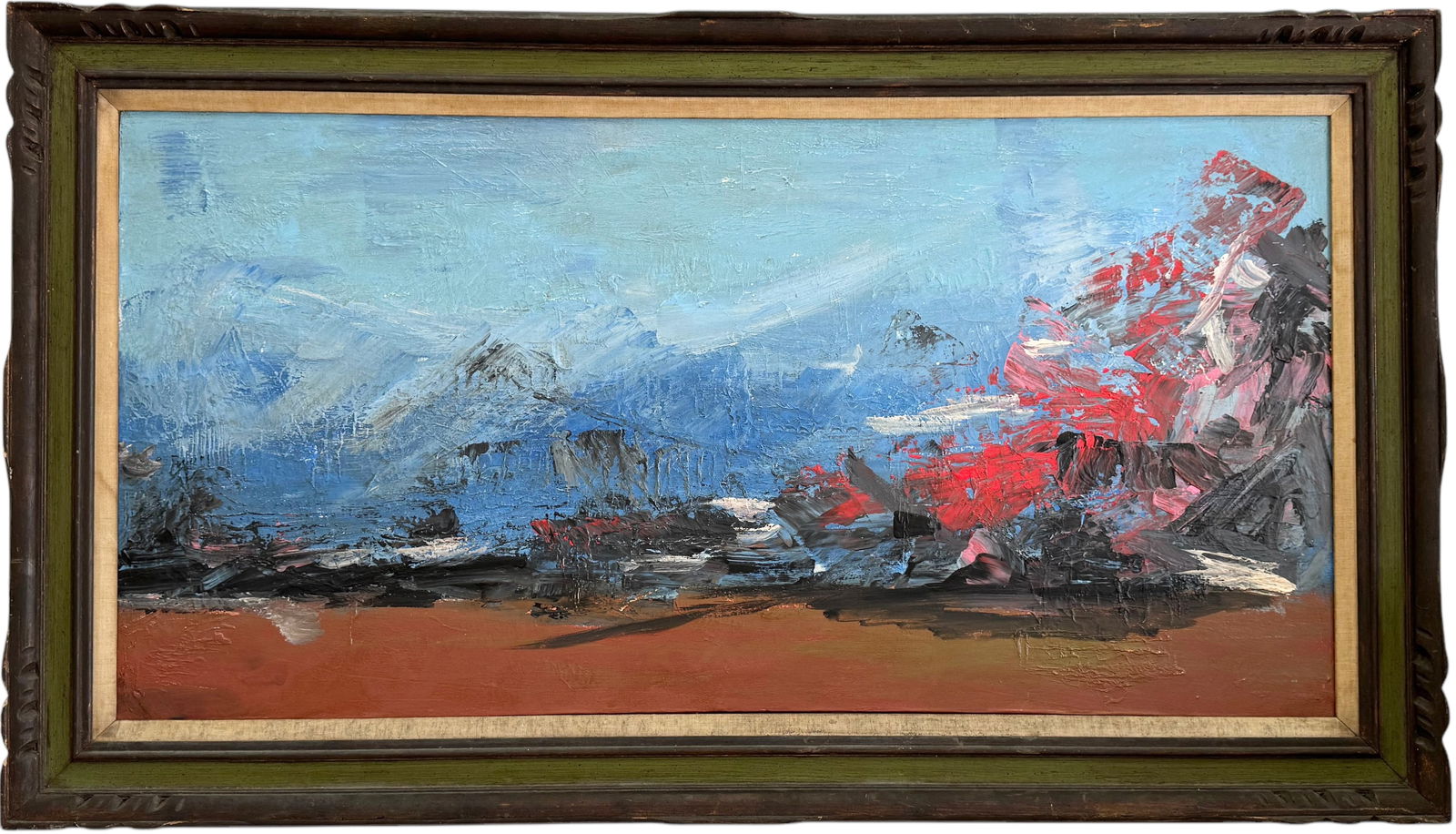 Nicely Framed Large Mid-Century Abstract Landscape (1 of 2)