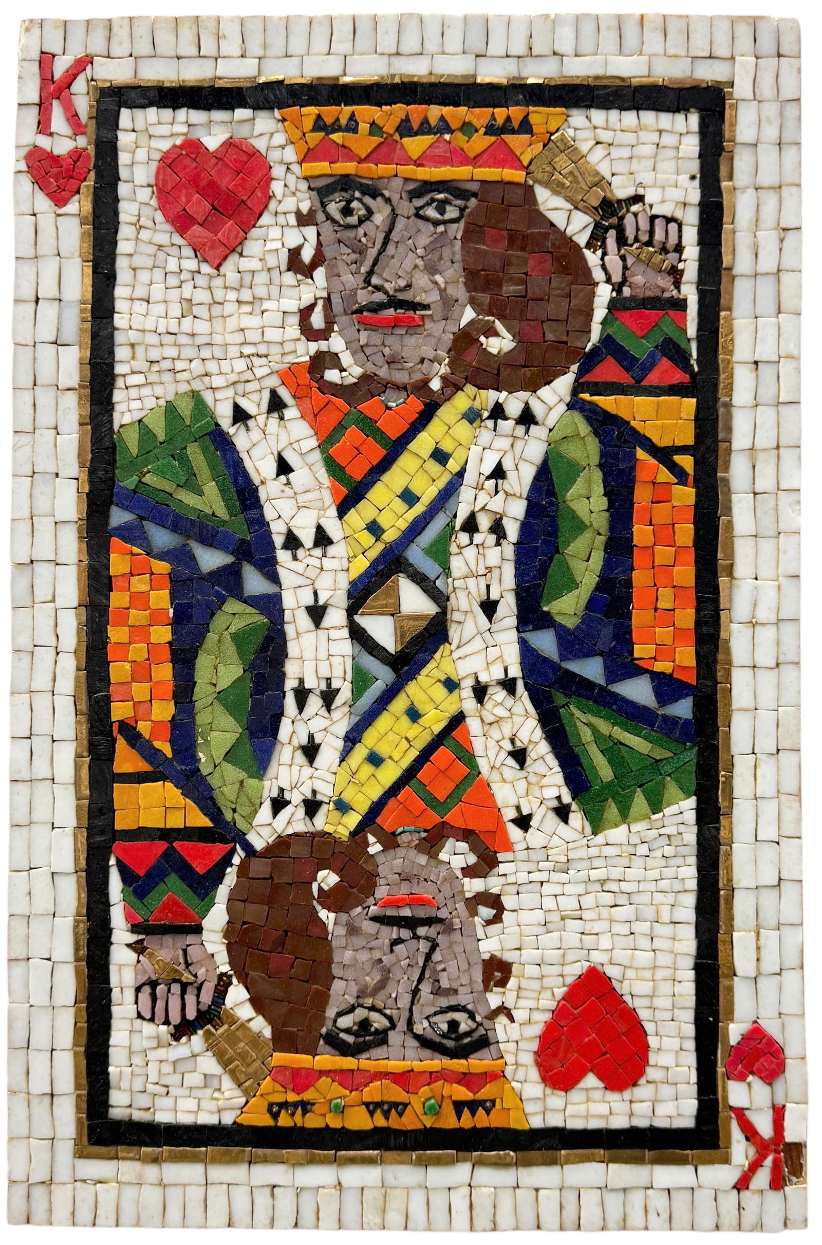 Mid-Century King Of Hearts Hanging Wall Mosaic (1 of 2)
