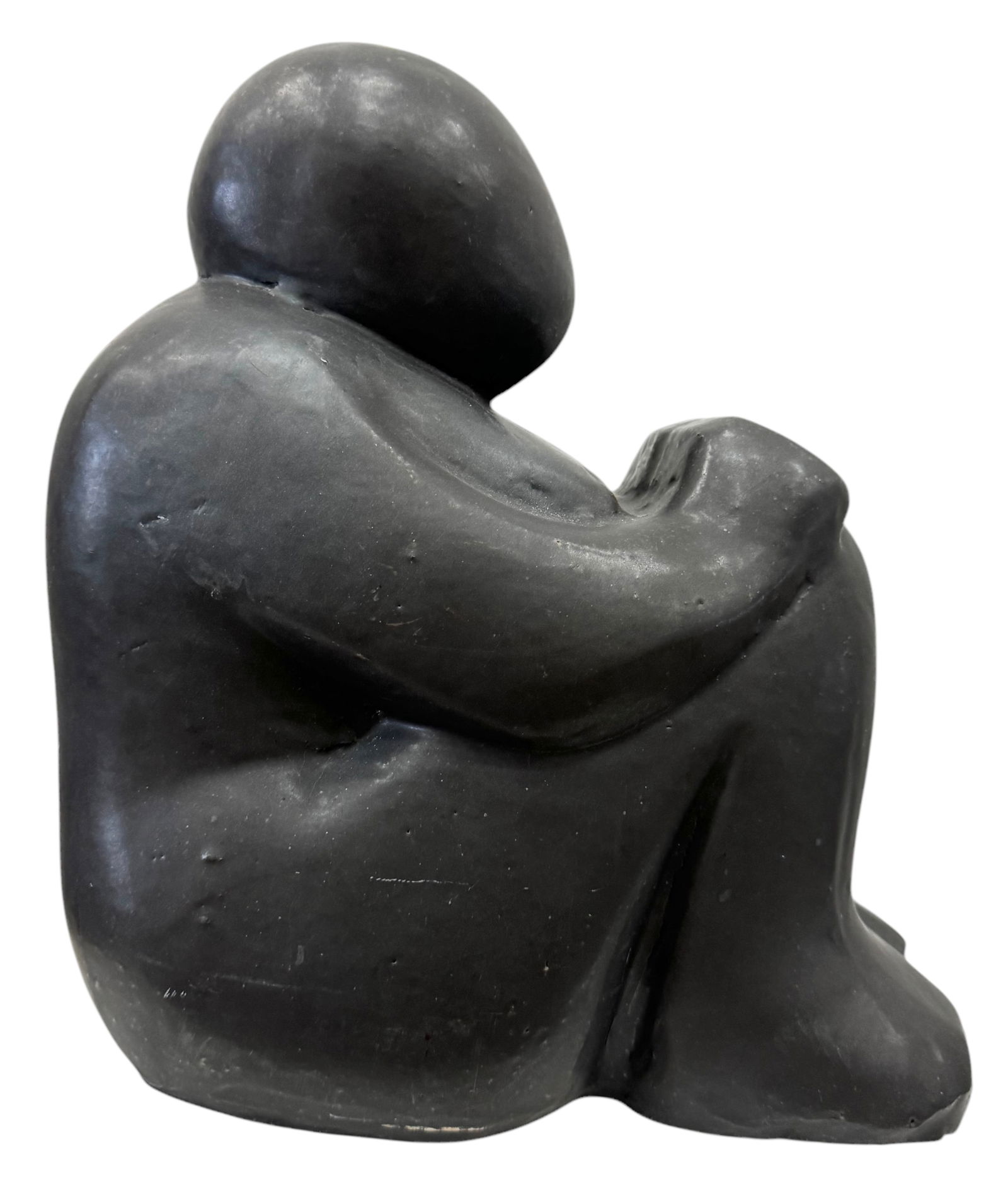 Large Heavy Latin American School Terracotta Sculpture Of A Seated Figure (1 of 5)