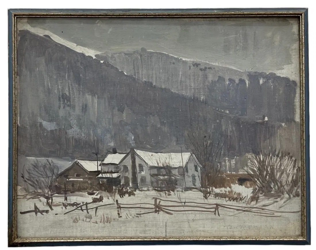 TORE ASPLUND (1903-1978, American) Winter Mountain Landscape, Signed (1 of 2)