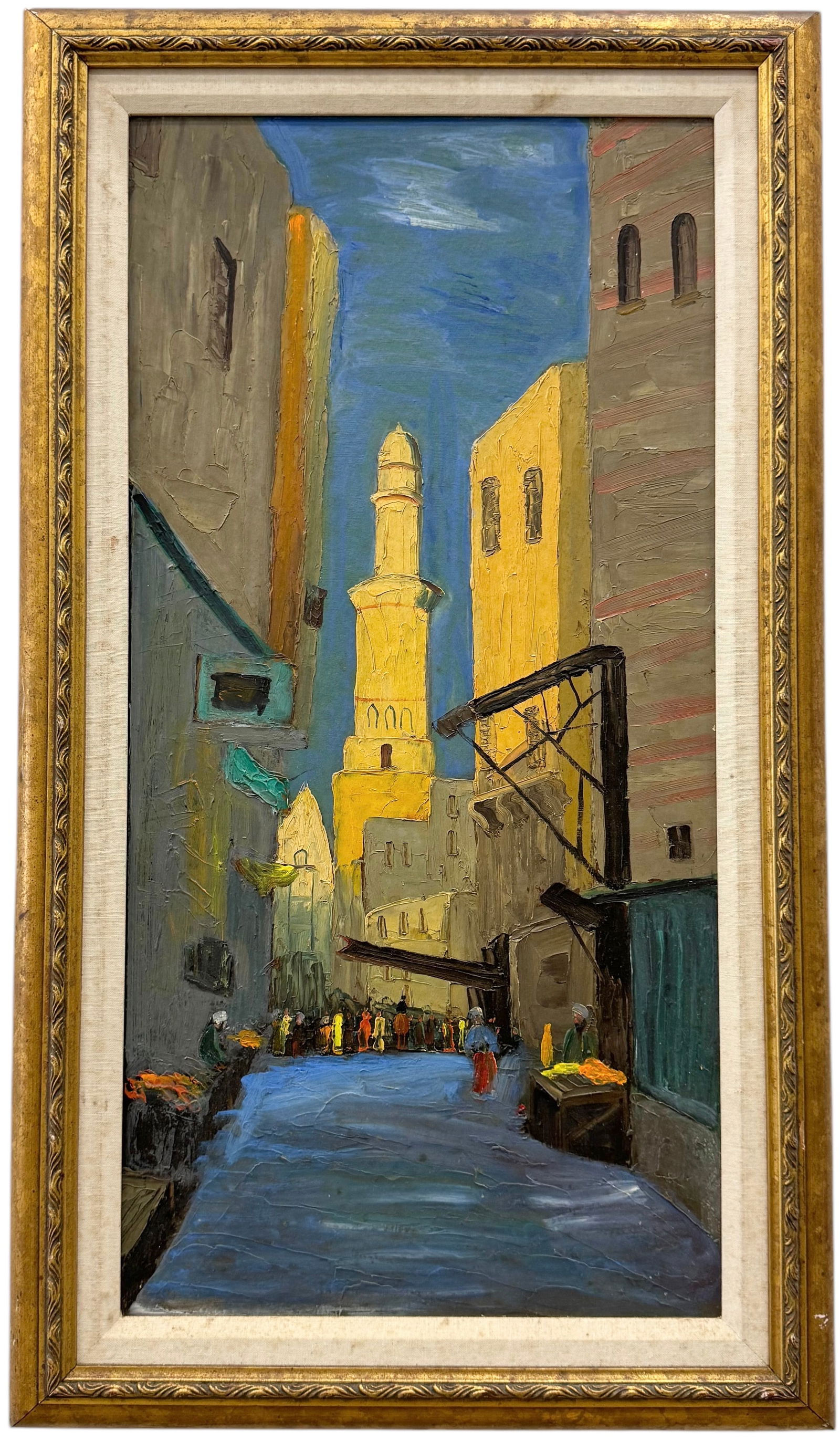 Nicely Framed Early 20th Century Middle Eastern Street Scene With Mosque (1 of 2)