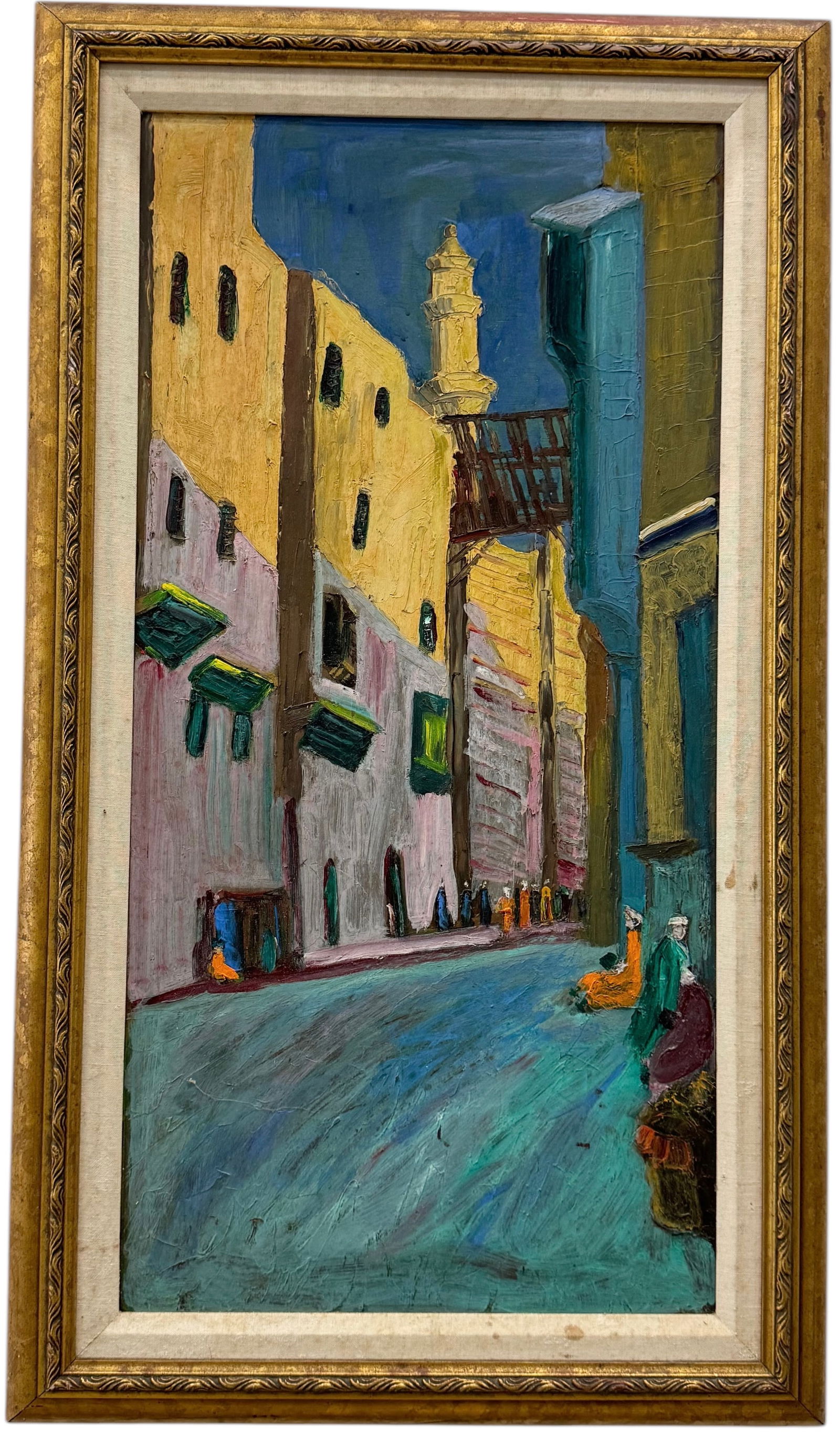 Nicely Framed Early 20th Century Middle Eastern Street Scene With Mosque (1 of 2)