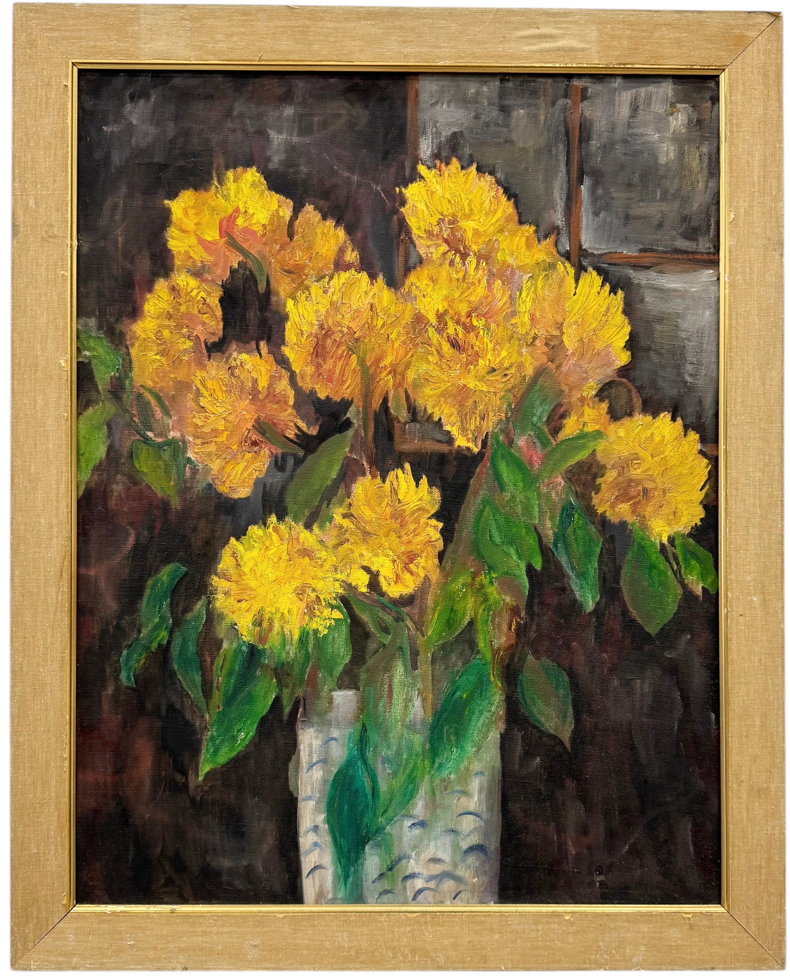 Early 20th Century American School Still Life Of Flowers: Oil on canvas 27 x 21 in. Appears unsigned