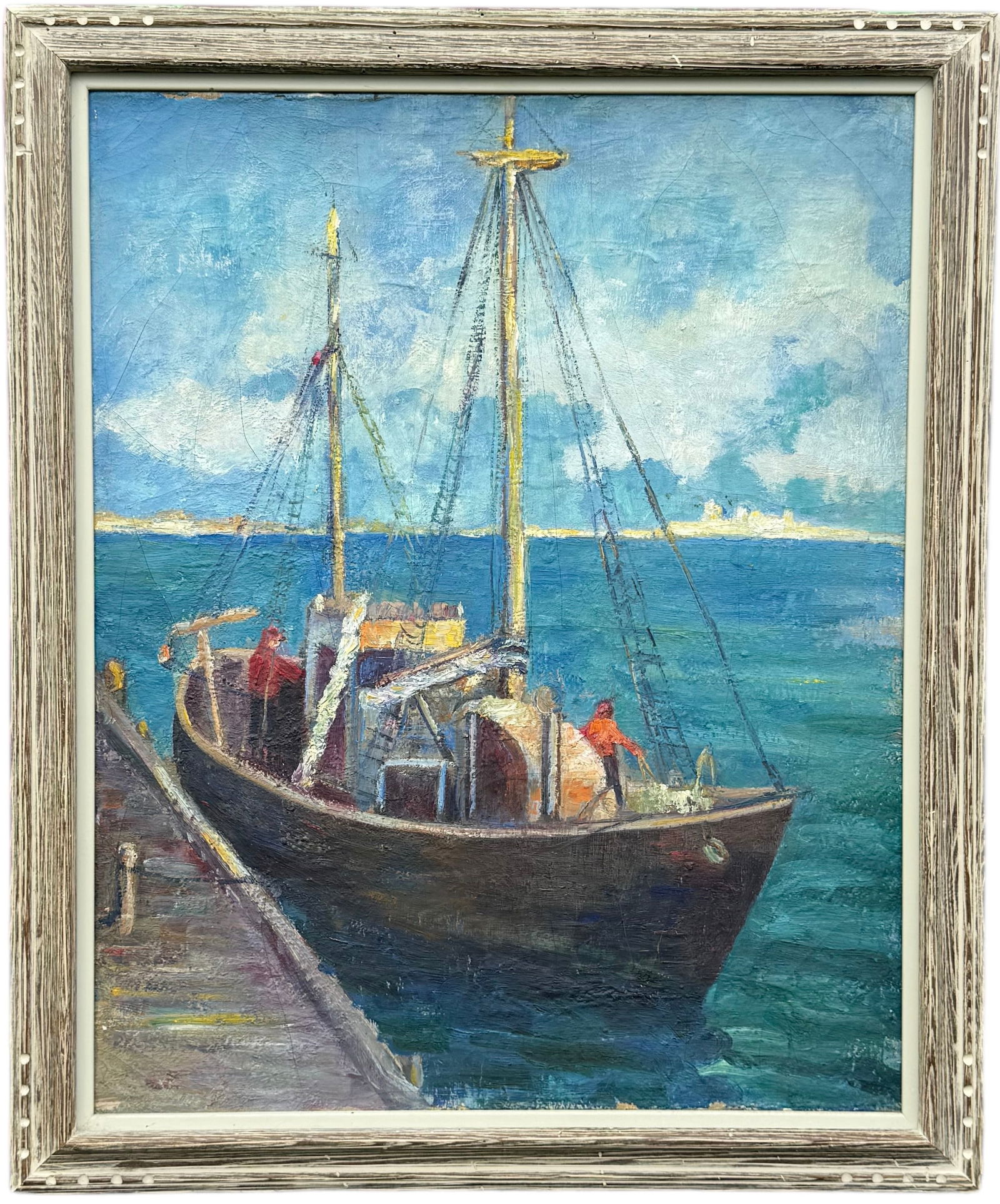 European School Harbor Scene Attributed to Swiss Marine Artist Falconnet (1 of 3)