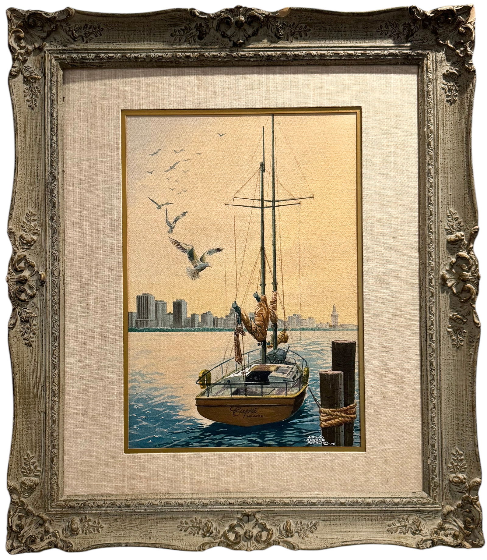 Antonio Moreno Penalver Cuban American, Port Of Miami Sailboat In Harbor (1 of 4)