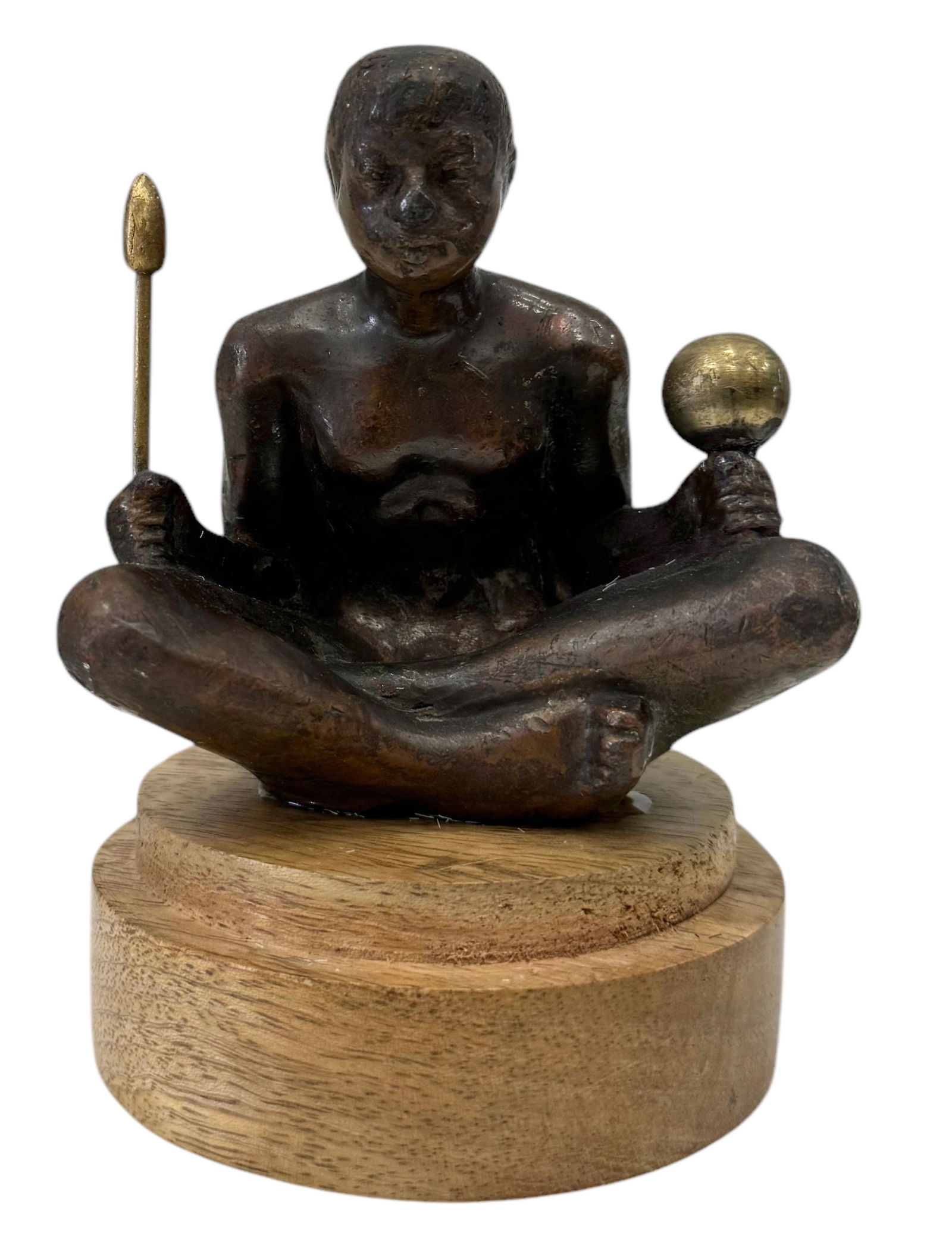 Antique Seated Figure Bronze Sculpture (1 of 1)