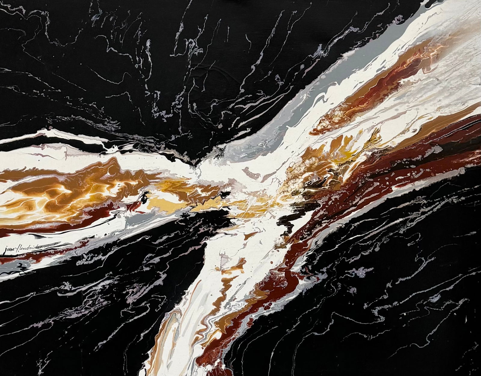 JUNE HENDRICKSON (20th c, American) Monumental Abstract (1 of 3)