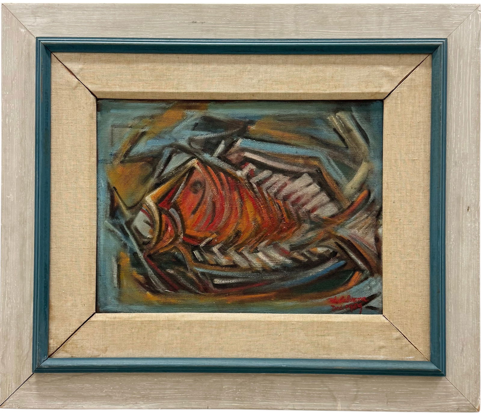 Mid-Century Latin American School Abstract Of A Fish Signed (1 of 3)