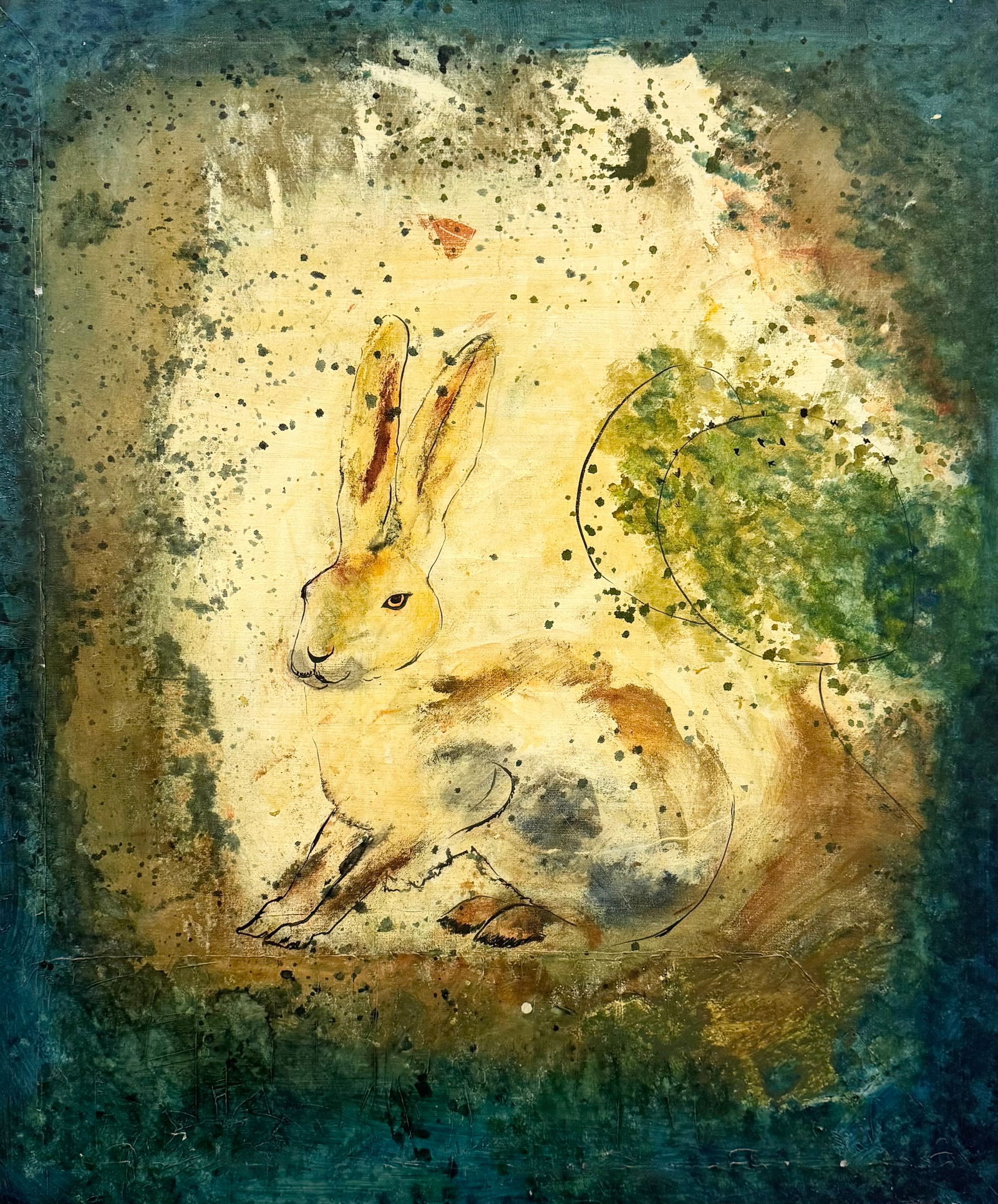Mid-Century American School 1970's Bunny Abstract Signed (1 of 2)