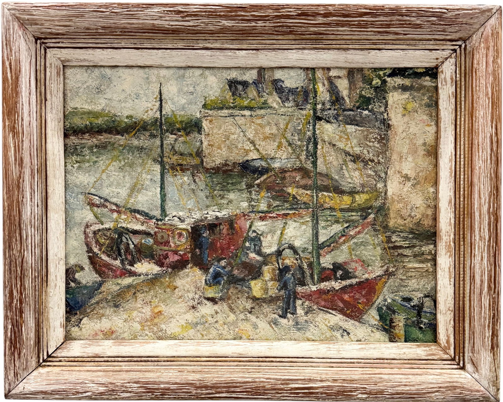 Rockport School Harbor Scene Fishermen With Boats, Exhibited Worcester Massachusetts (1 of 4)