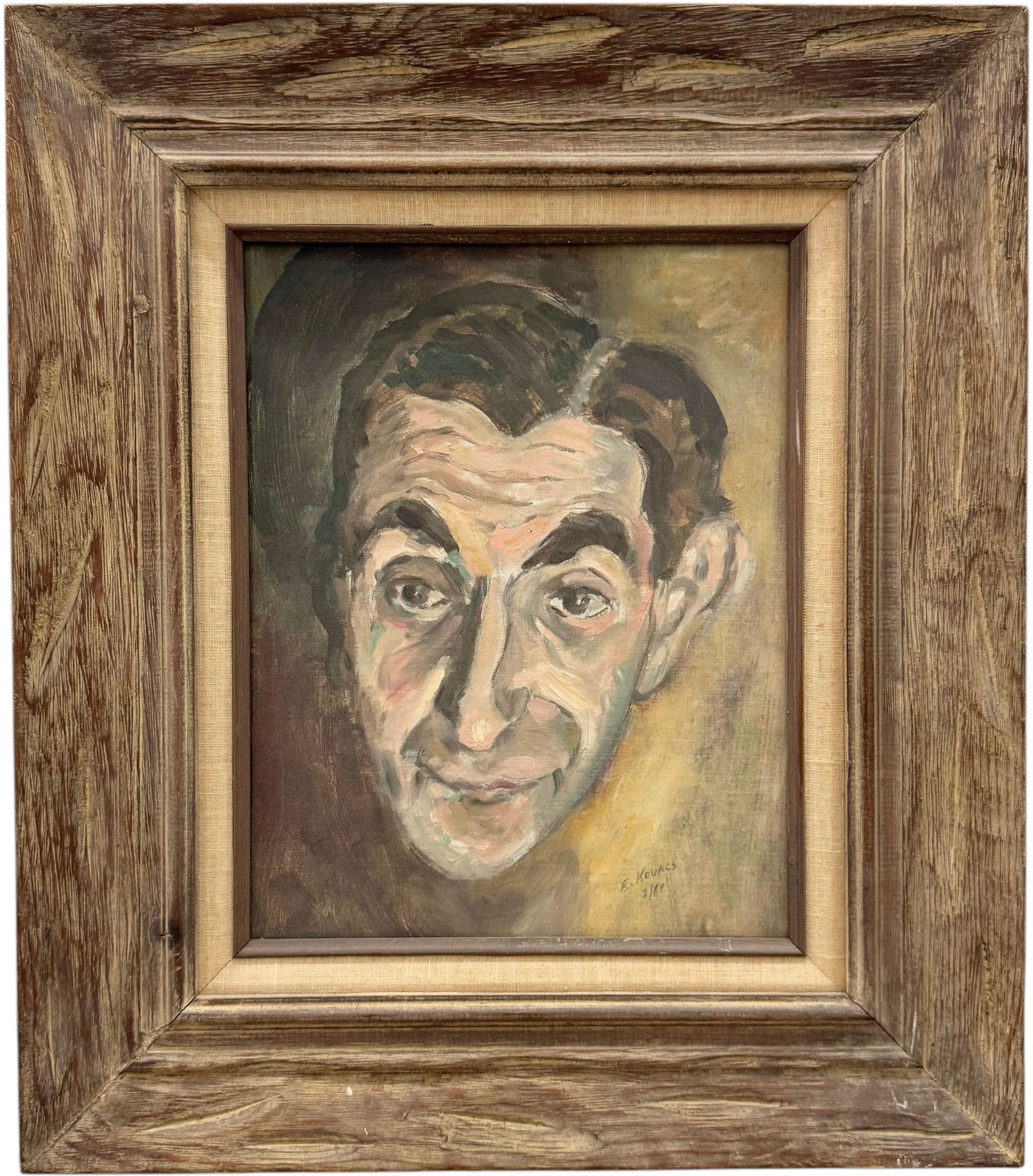 Nicely Framed Vintage American School Portrait Of A Man, Signed (1 of 3)