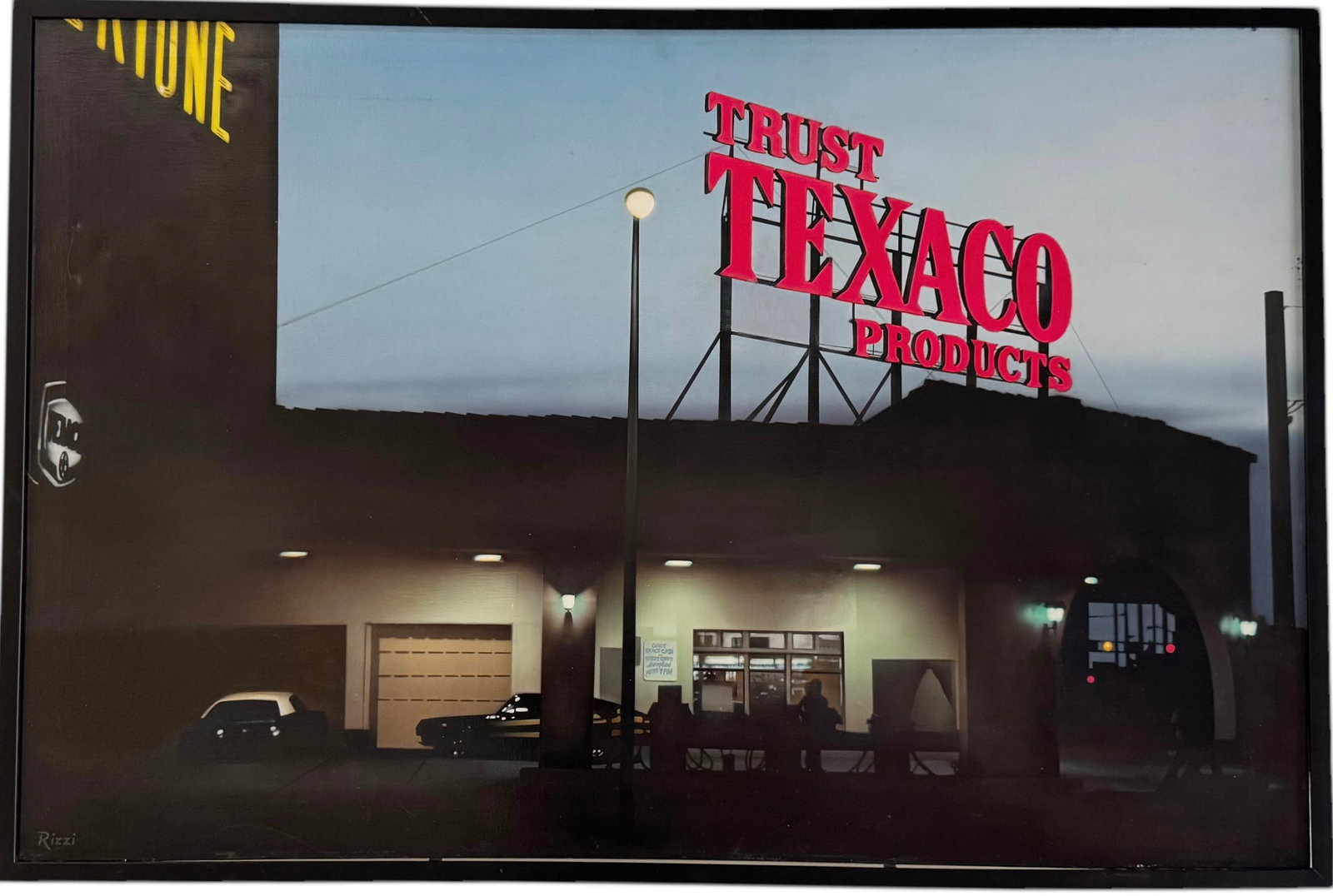 JOAN NORMAN RIZZI Night Scene Of A Texaco Station Florida Artist (1 of 4)