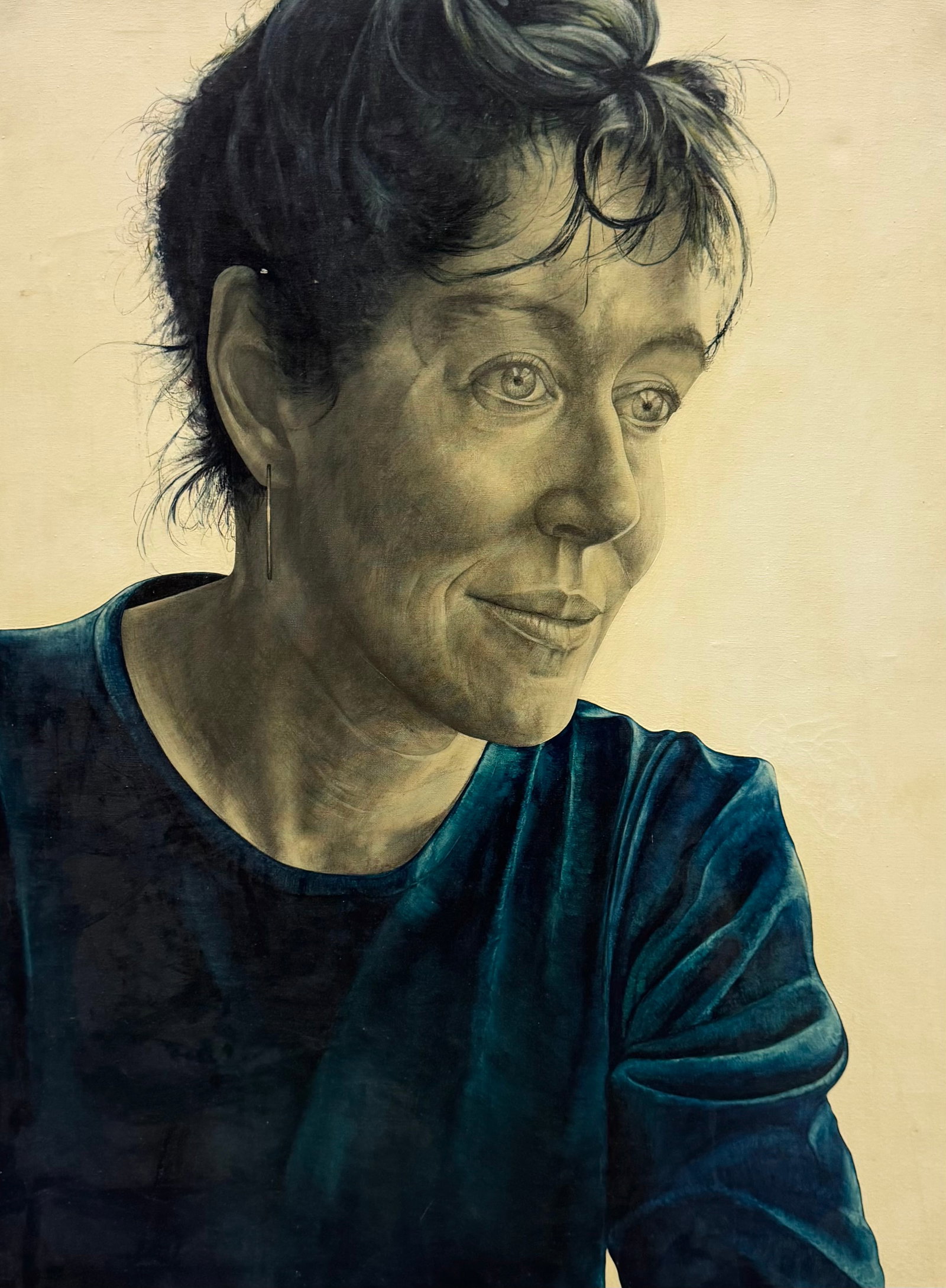 JIM PALMER Hyperrealist Portrait Of A Woman 1994: Oil on canvas 45 x 33 in