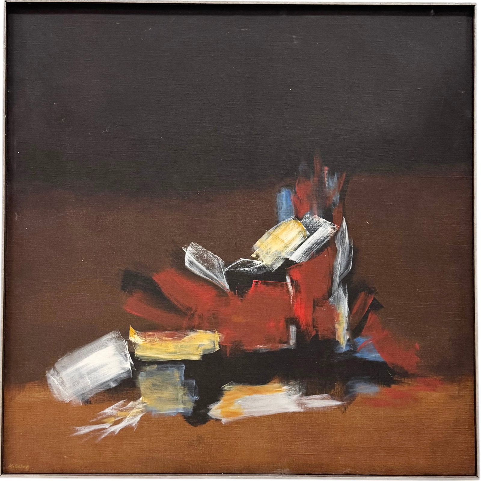 MARY GOBER Mid-Century Modern American School Abstract, Exhibited Florida Artist: Acrylic on canvas 40 x 40 in