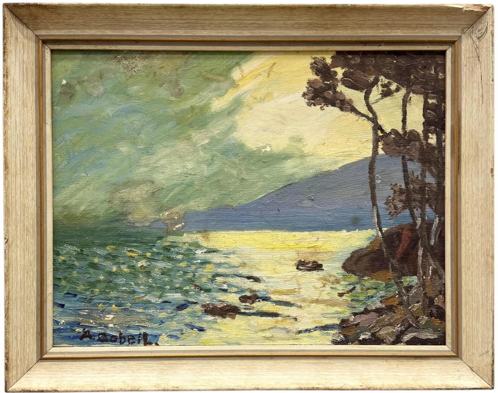 American School Impressionist Coastal Landscape, Signed (1 of 3)
