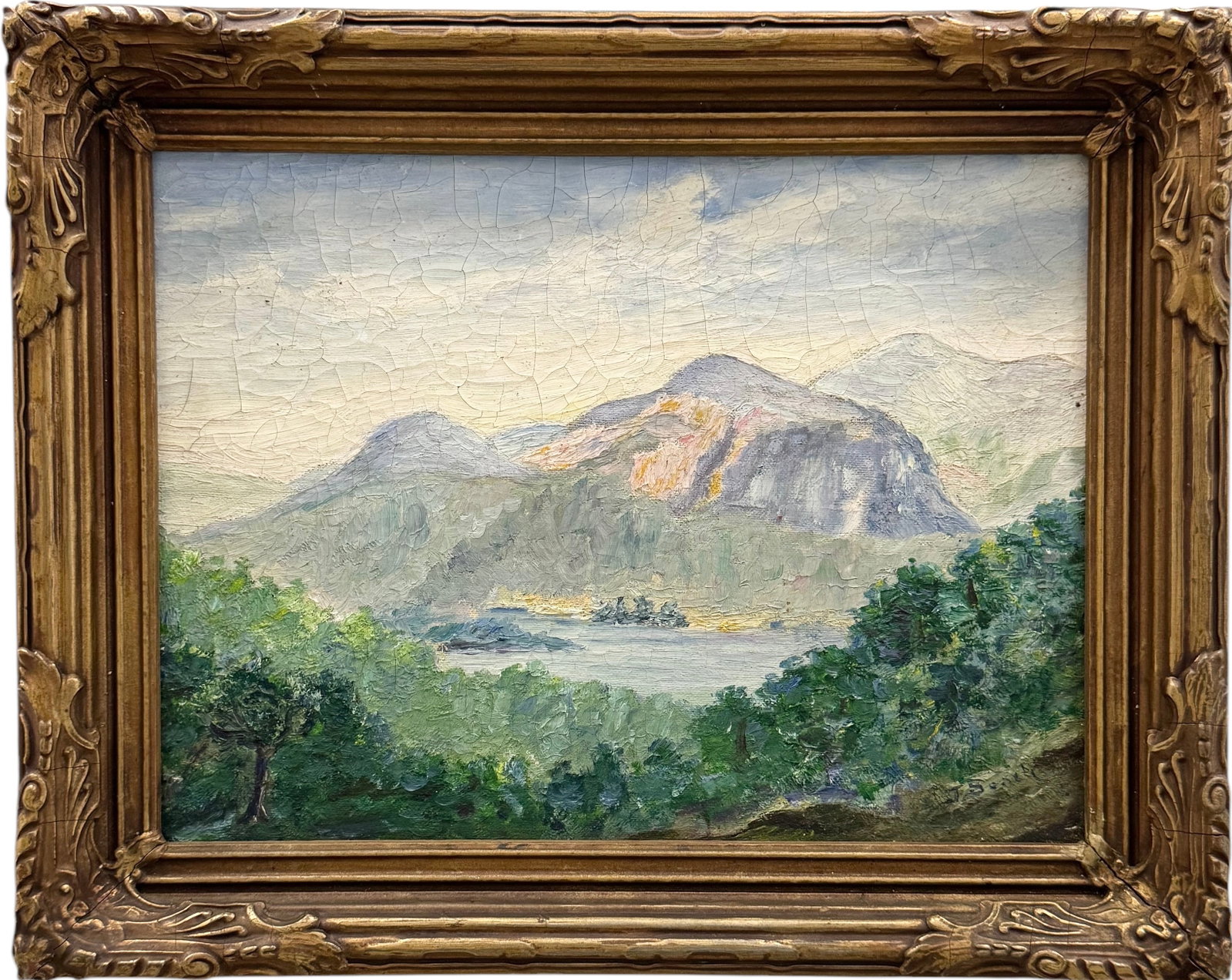 JAMES BONAR (1864-1942, American) Allegheny River, Pittsburgh Artist: Oil on board 14.5 x 11.5 in (framed)