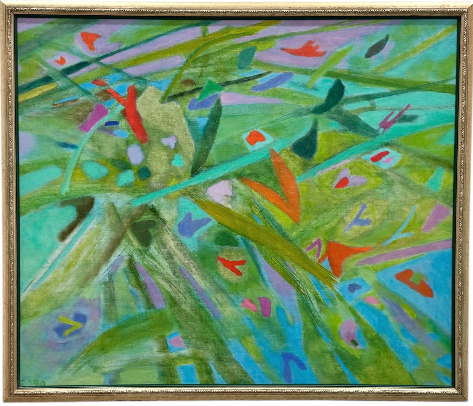 ELAINE KAUFMAN FEINER (1922-2018, American) Floating Green, Florida Keys Artist: Oil on canvas 42 x 50 in
