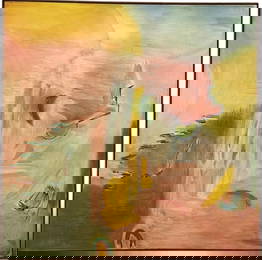 JORGE OLIVER (20th c, Puerto Rico) Monumental Abstract 51 x 51 in