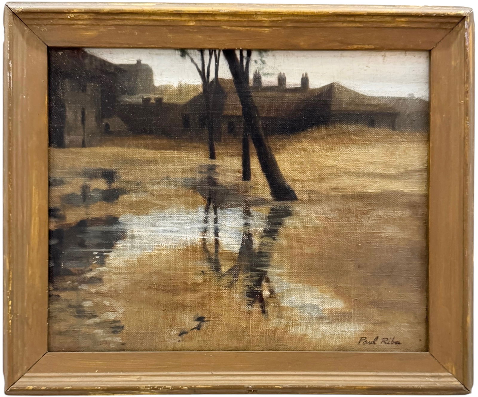 PAUL RIBA (1912-1977, American)  Landscape Cleveland Ohio Artist (1 of 3)