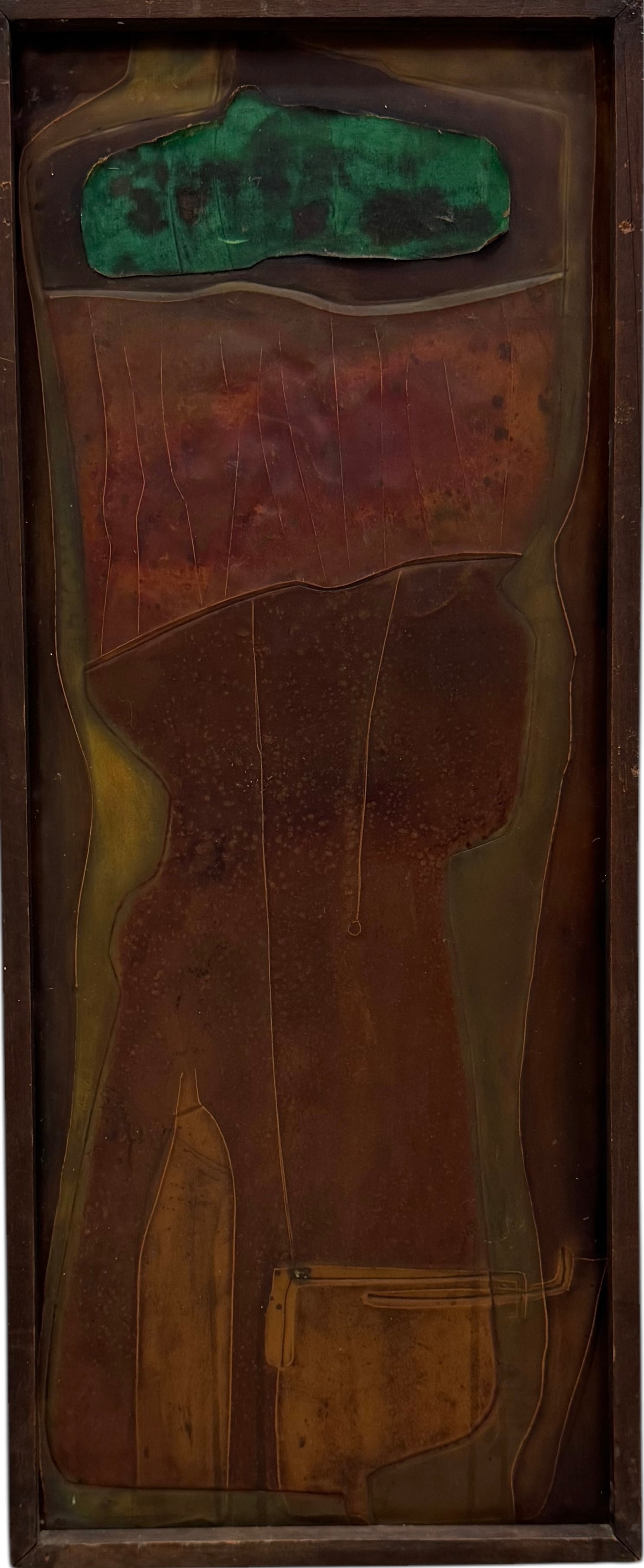 Edgar Carrasco Arteaga (b. 1946, Ecuador) Brutalist Copper Relief Abstract (1 of 3)