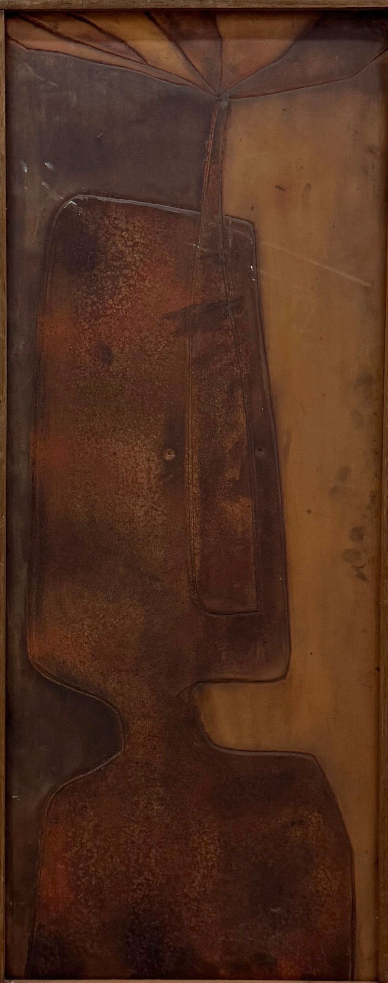 Edgar Carrasco Arteaga (b. 1946, Ecuador) Brutalist Copper Relief Abstract (1 of 3)