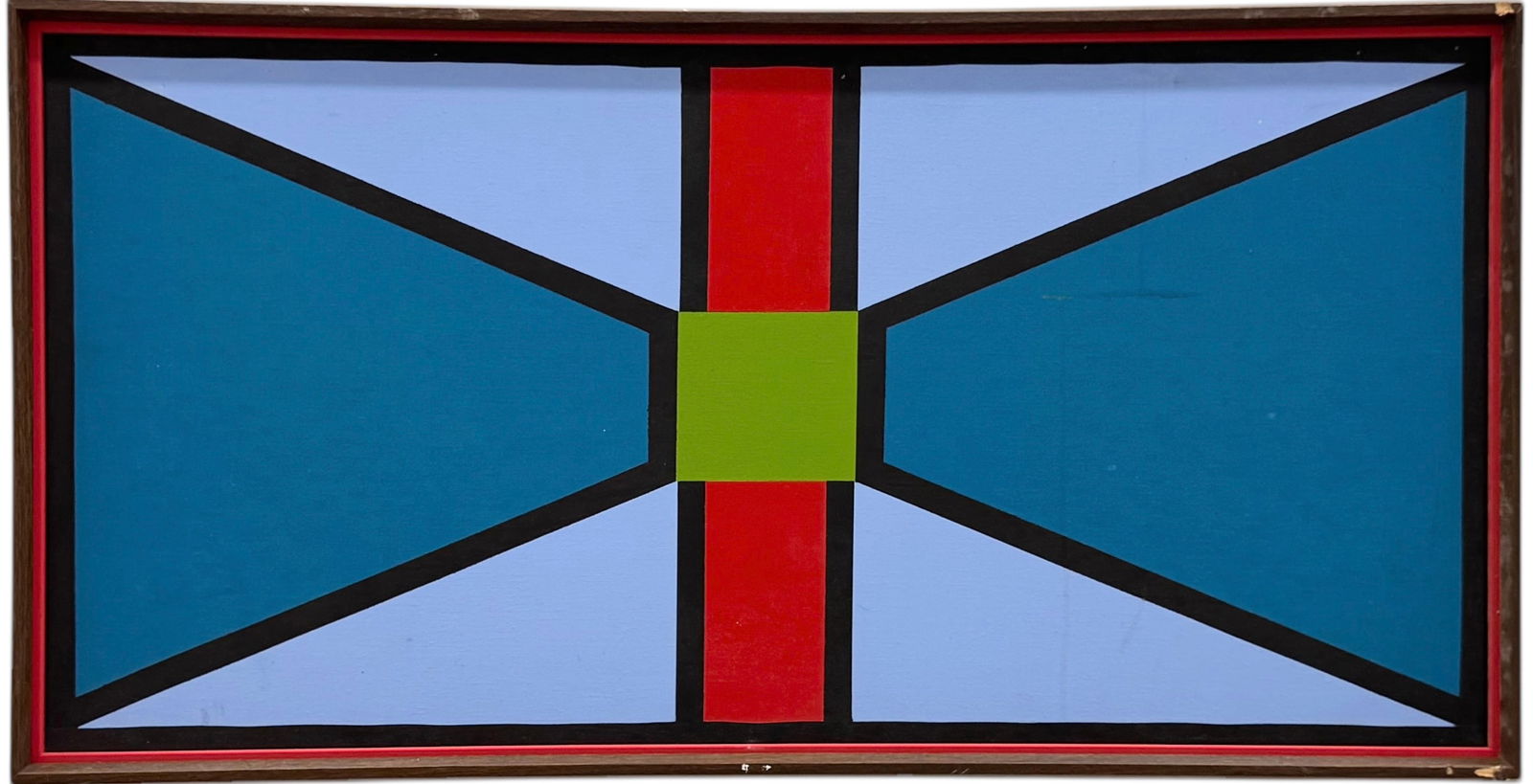 Mid-Century Modern 1970's Hard Edge Abstract Signed Verso (1 of 4)