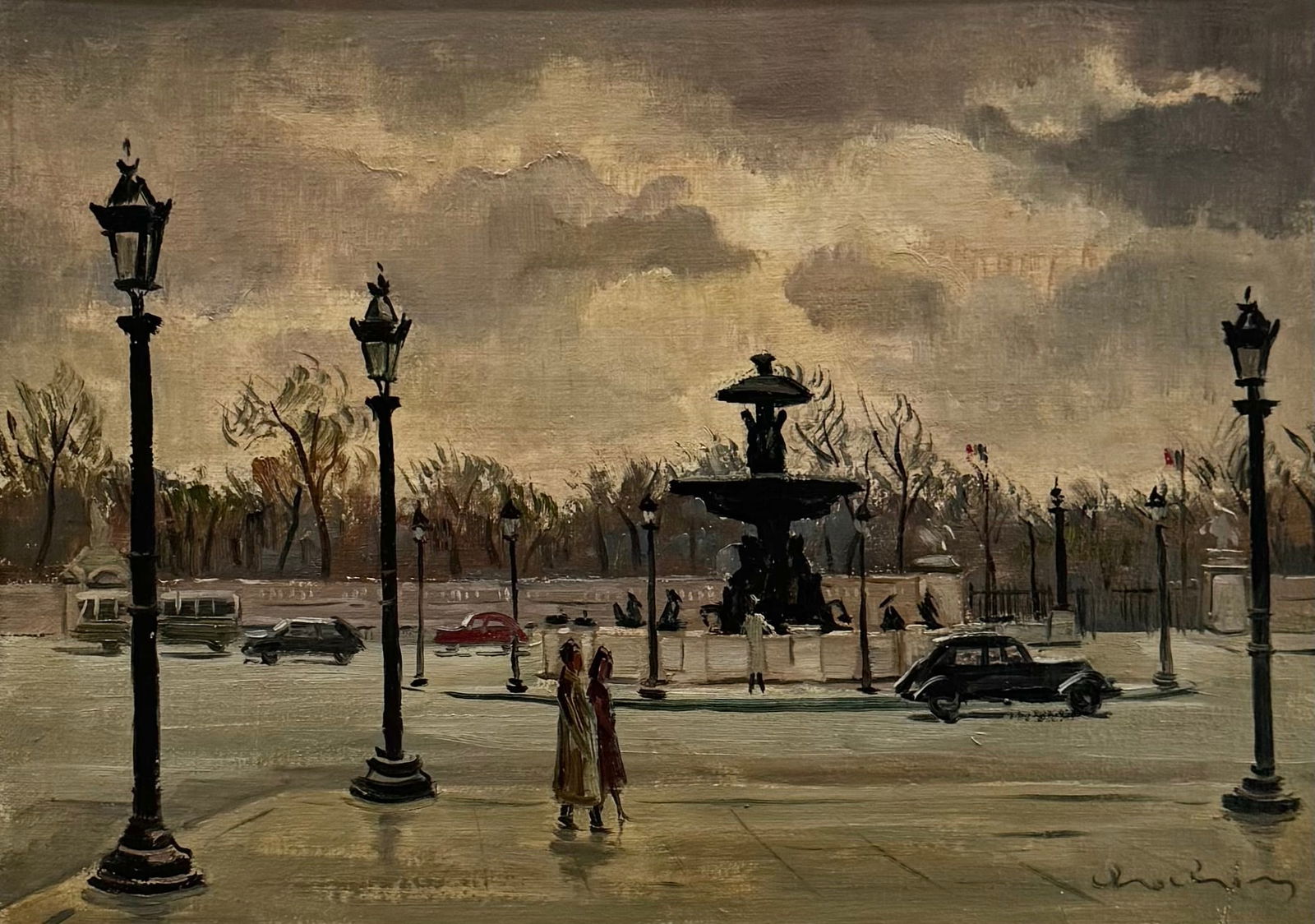 ANDRE CHOCHON (1910-2005, French) Impressionist Paris Street Scene (1 of 4)