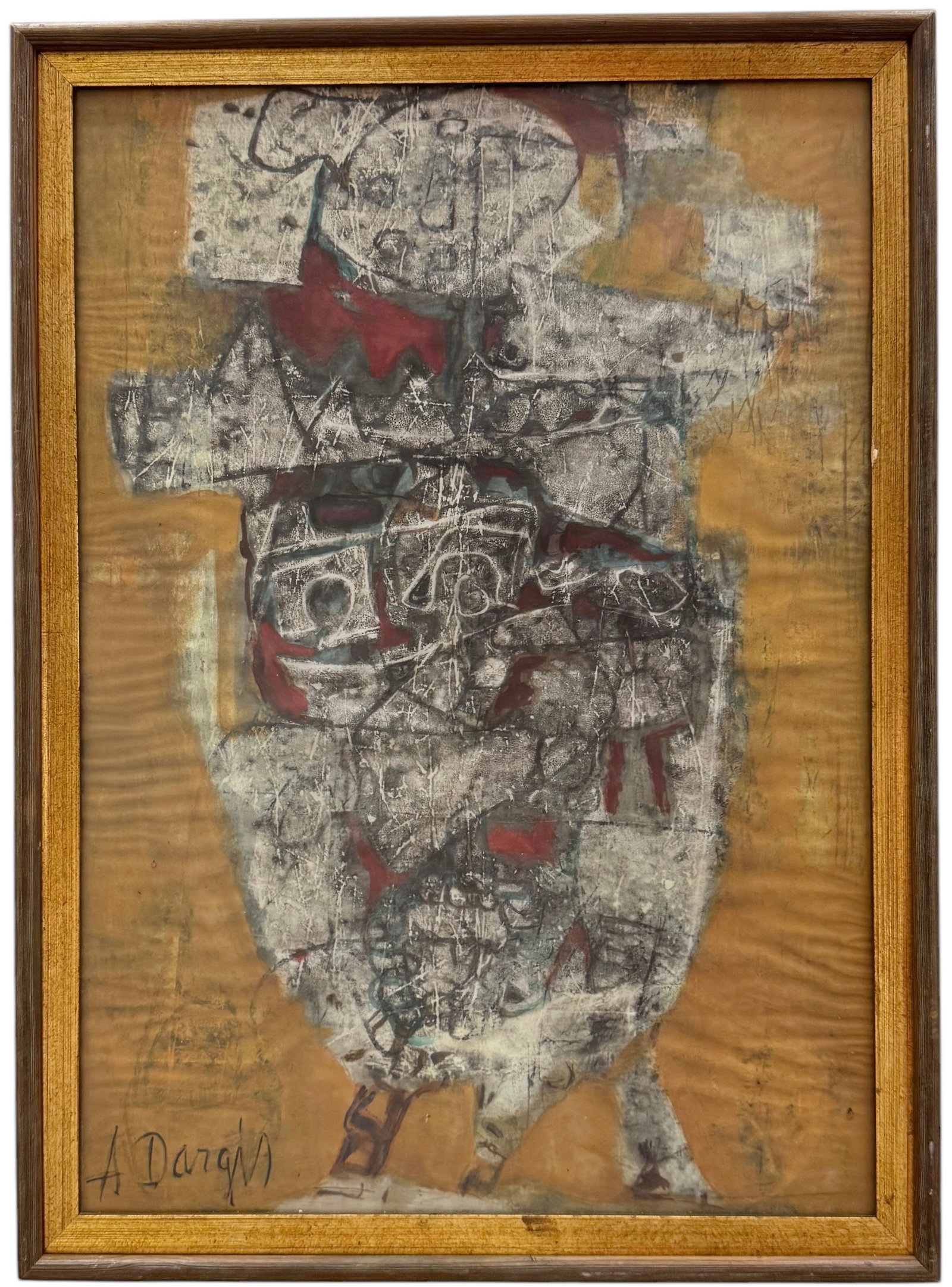 ALFONS DARGIS (1909-1996, Lithuanian) Abstract: Mixed media on paper 21 x 15.5 in (framed)