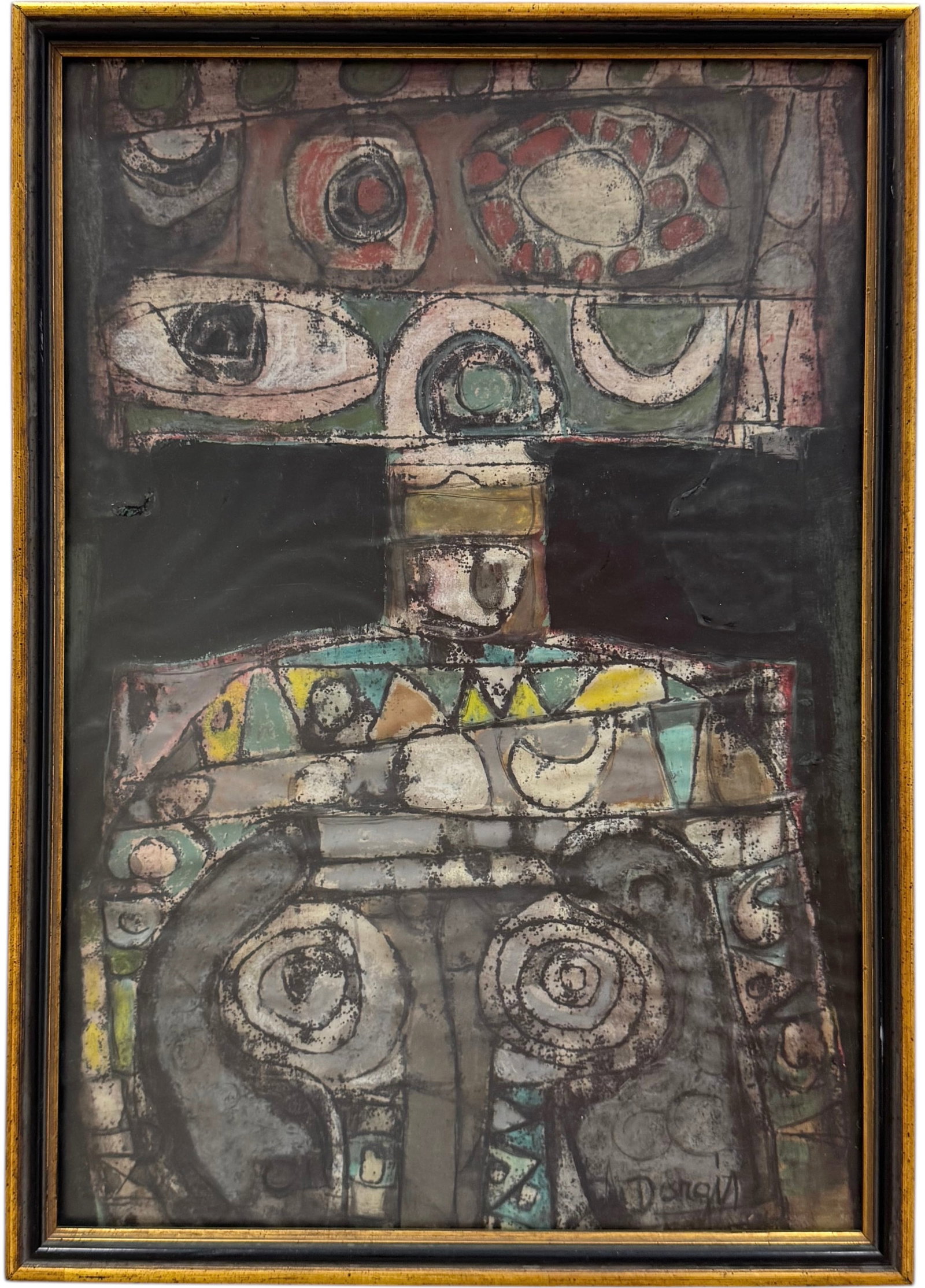 ALFONS DARGIS (1909-1996, Lithuanian) Abstract: Mixed media on paper 21 x 15.5 in (framed)